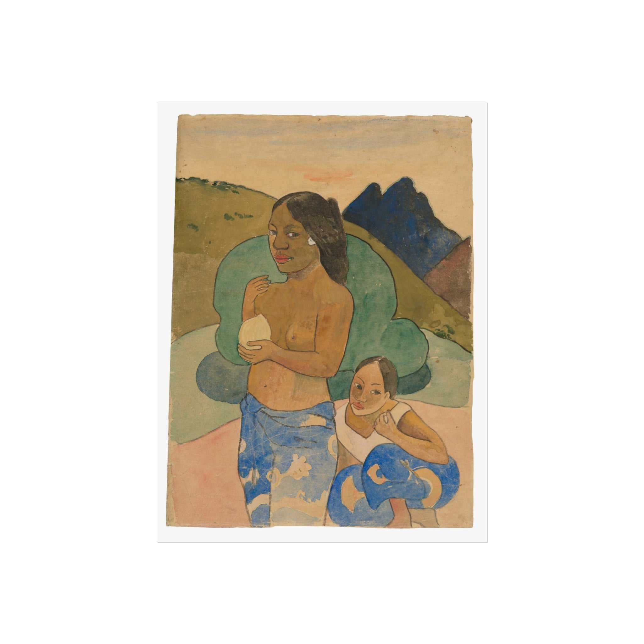 Paul Gauguin - Two Tahitian Women in a Landscape | Fine Art Poster