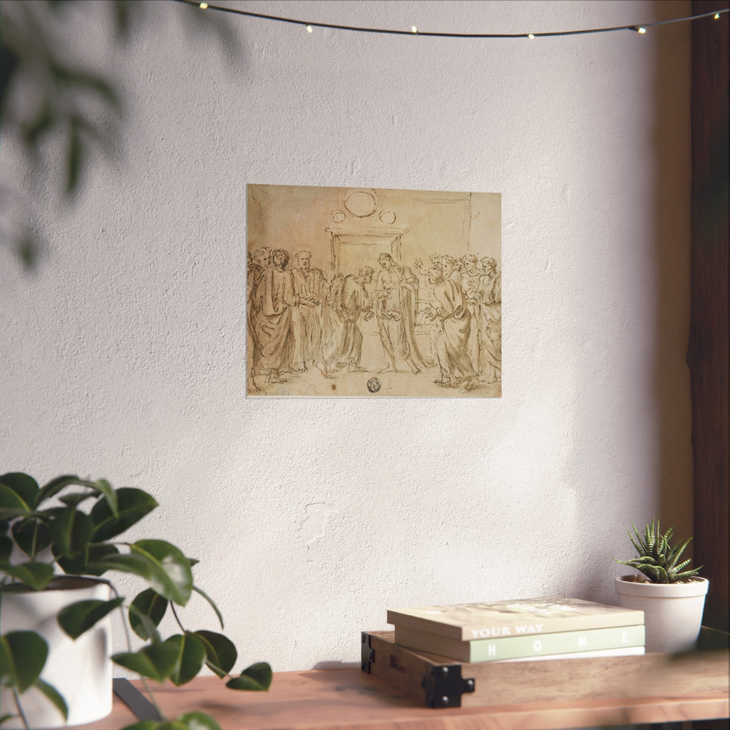 Style of Nicolas Poussin - The Incredulity of Saint Thomas (recto); Sketches of Figures (verso) | Fine Art Poster