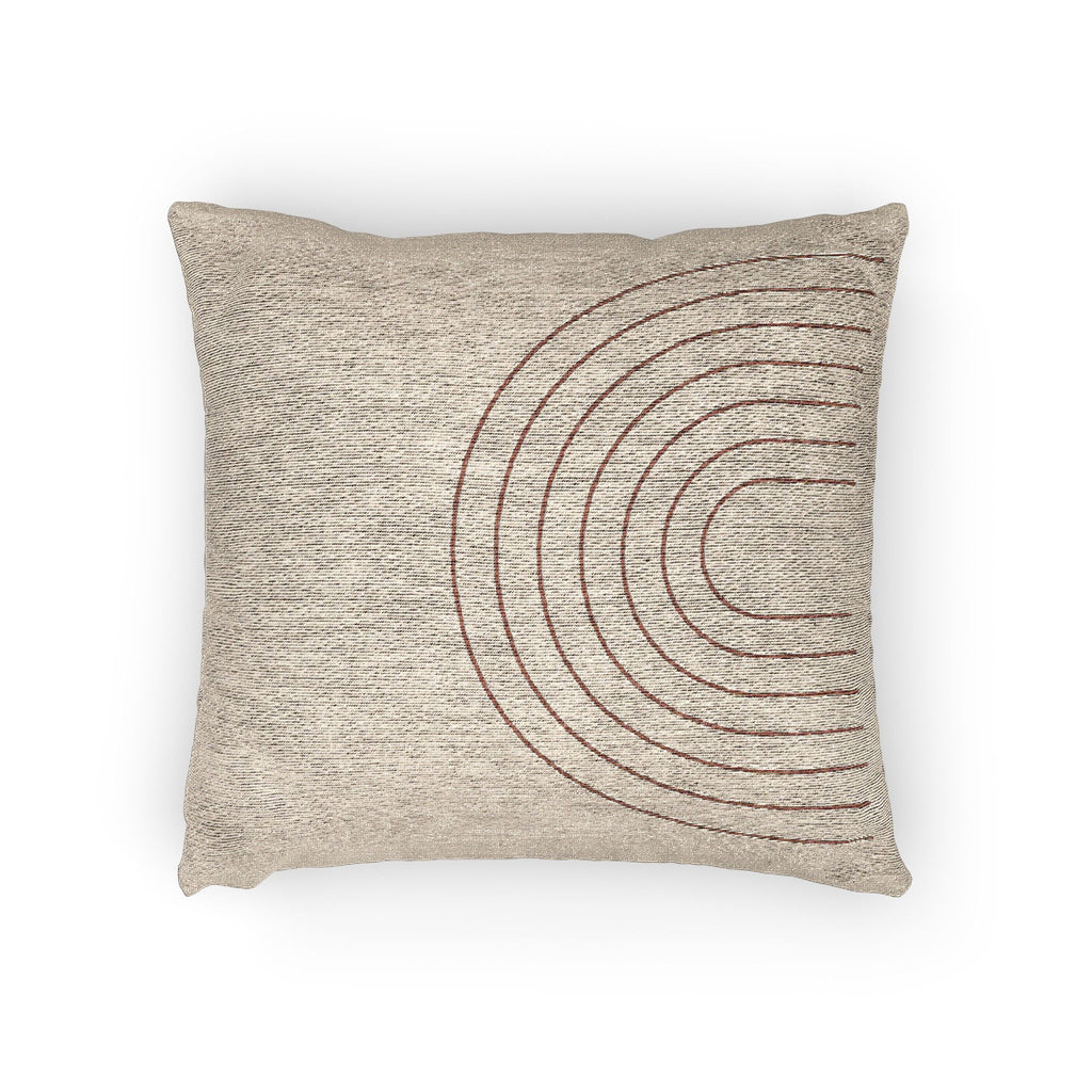 Rust Line Arch Woven Pillow