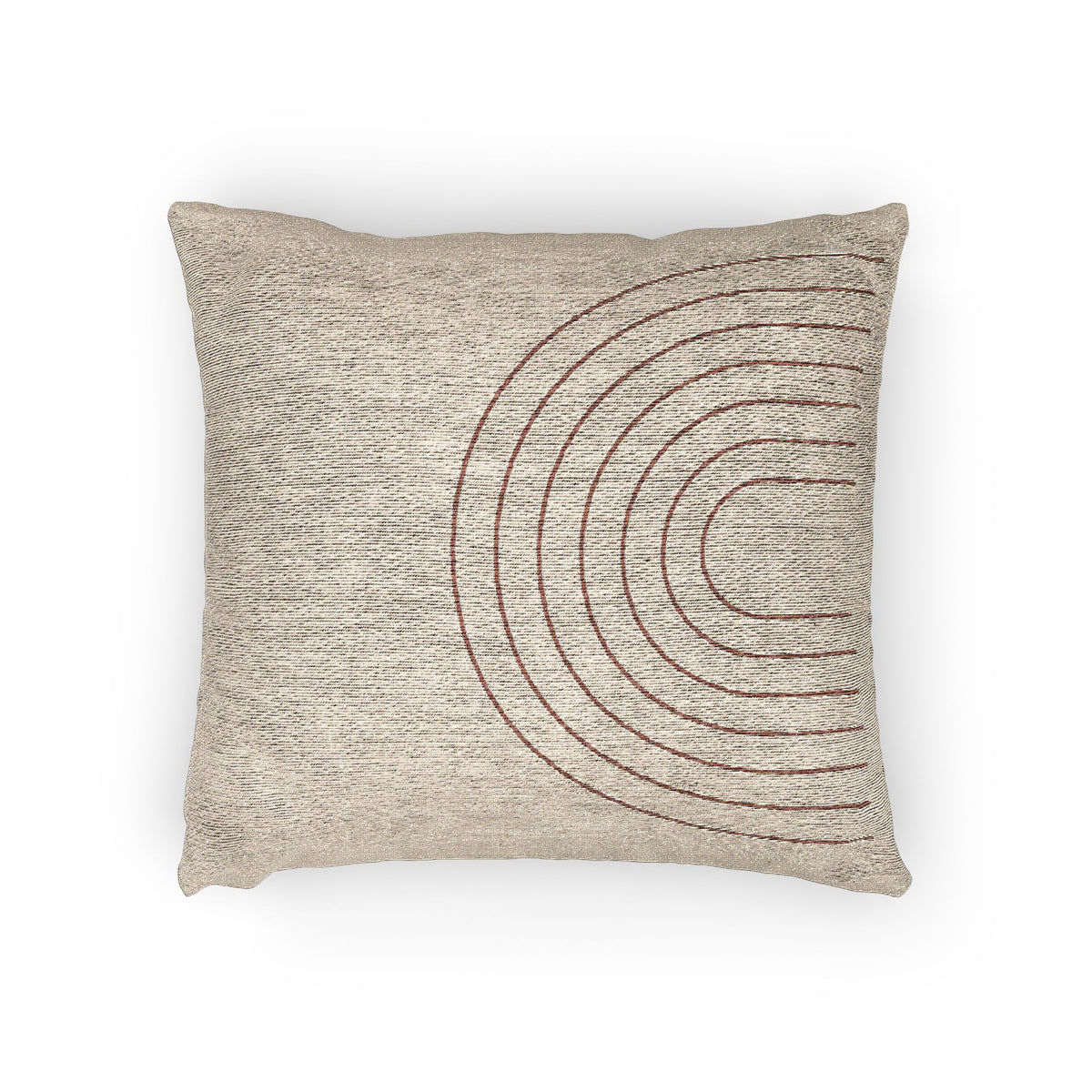 Rust Line Arch Woven Pillow
