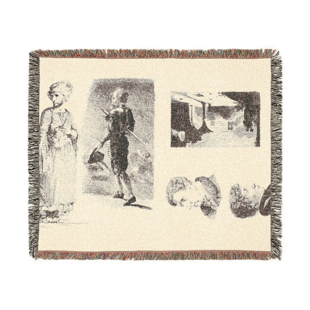 Eugène Delacroix - Sheet of Sketches | Woven Tapestry Blanket