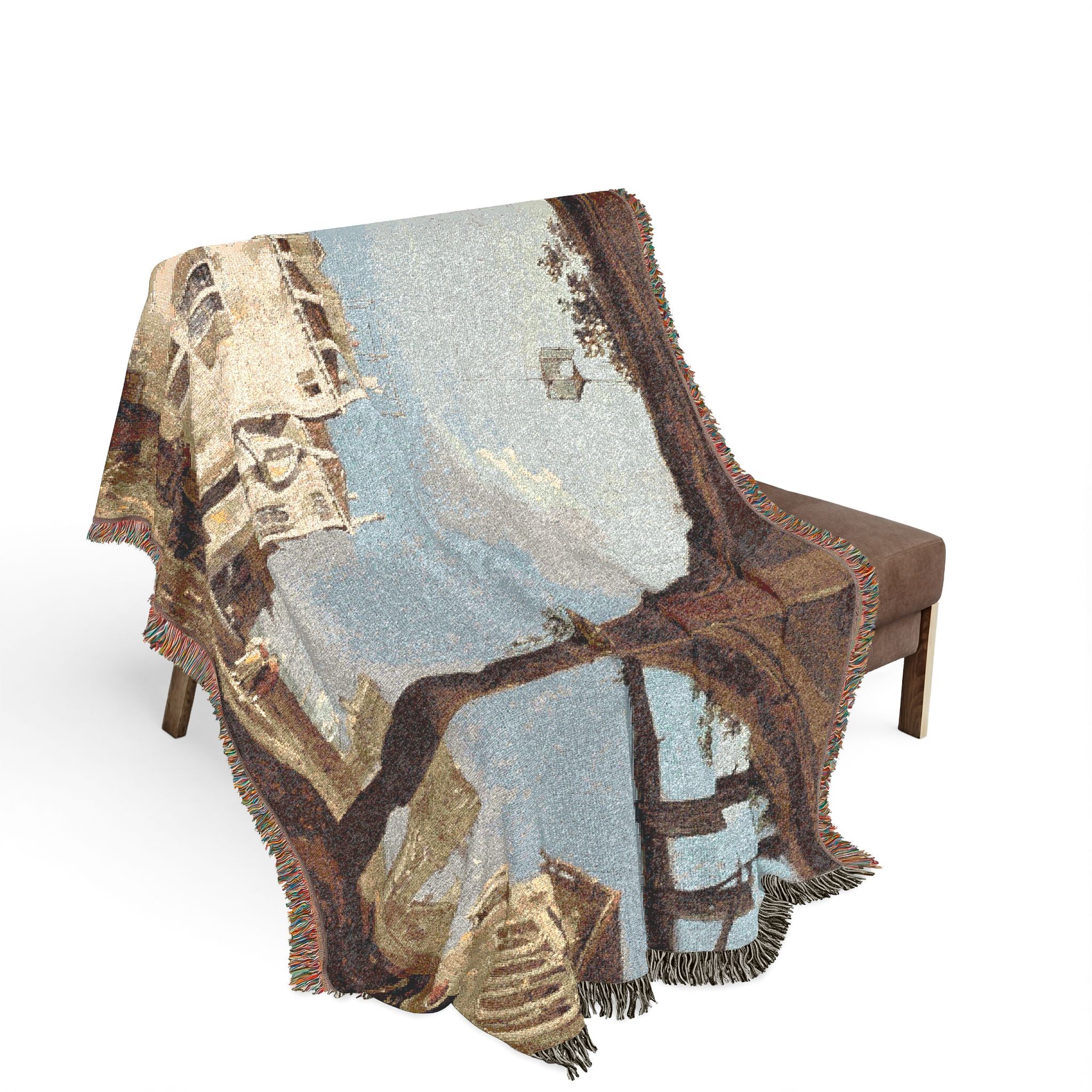 Follower of Canaletto - Portico with a Lantern | Woven Tapestry Blanket