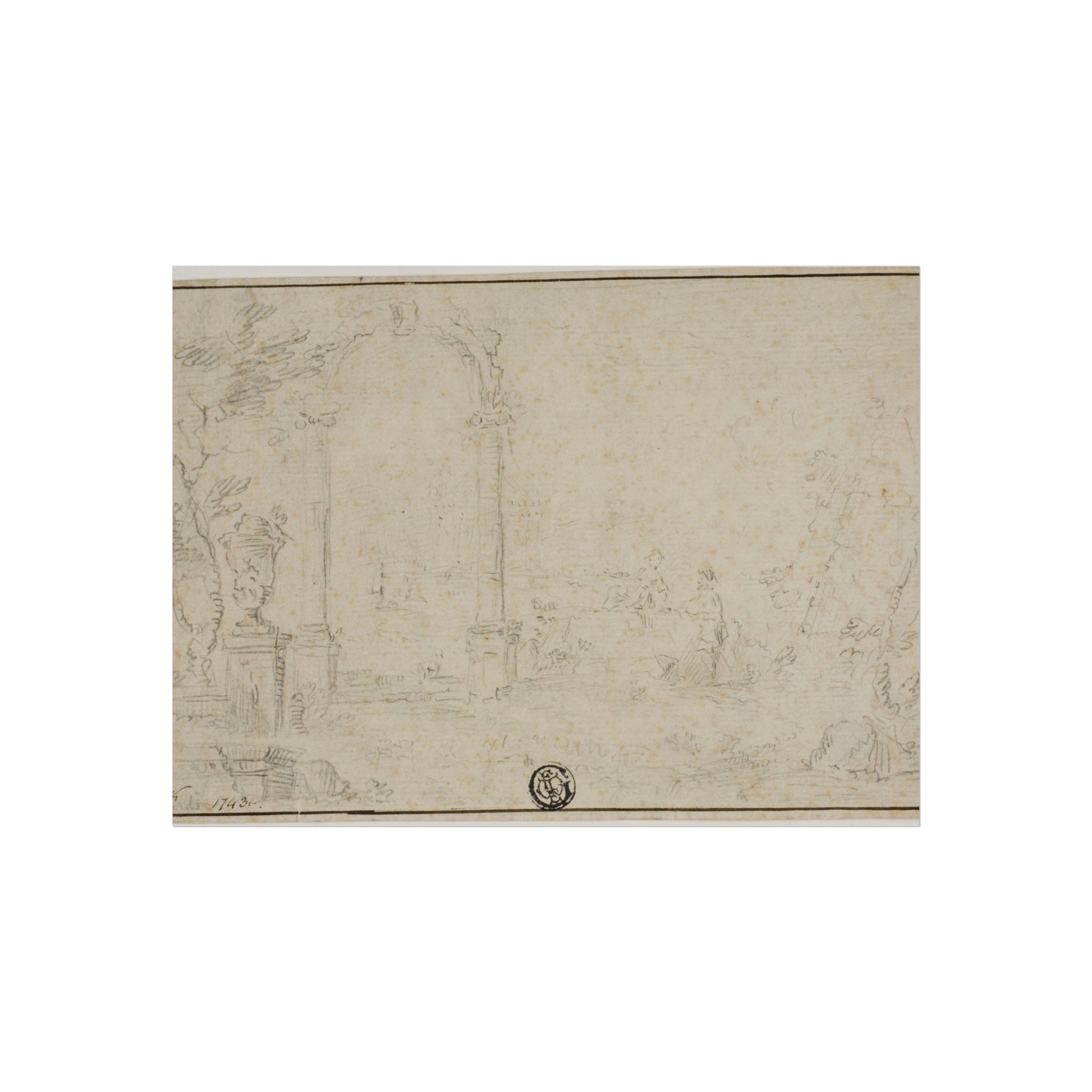 Style of Francesco Guardi - Ruins in a Park, Two Figures | Fine Art Poster