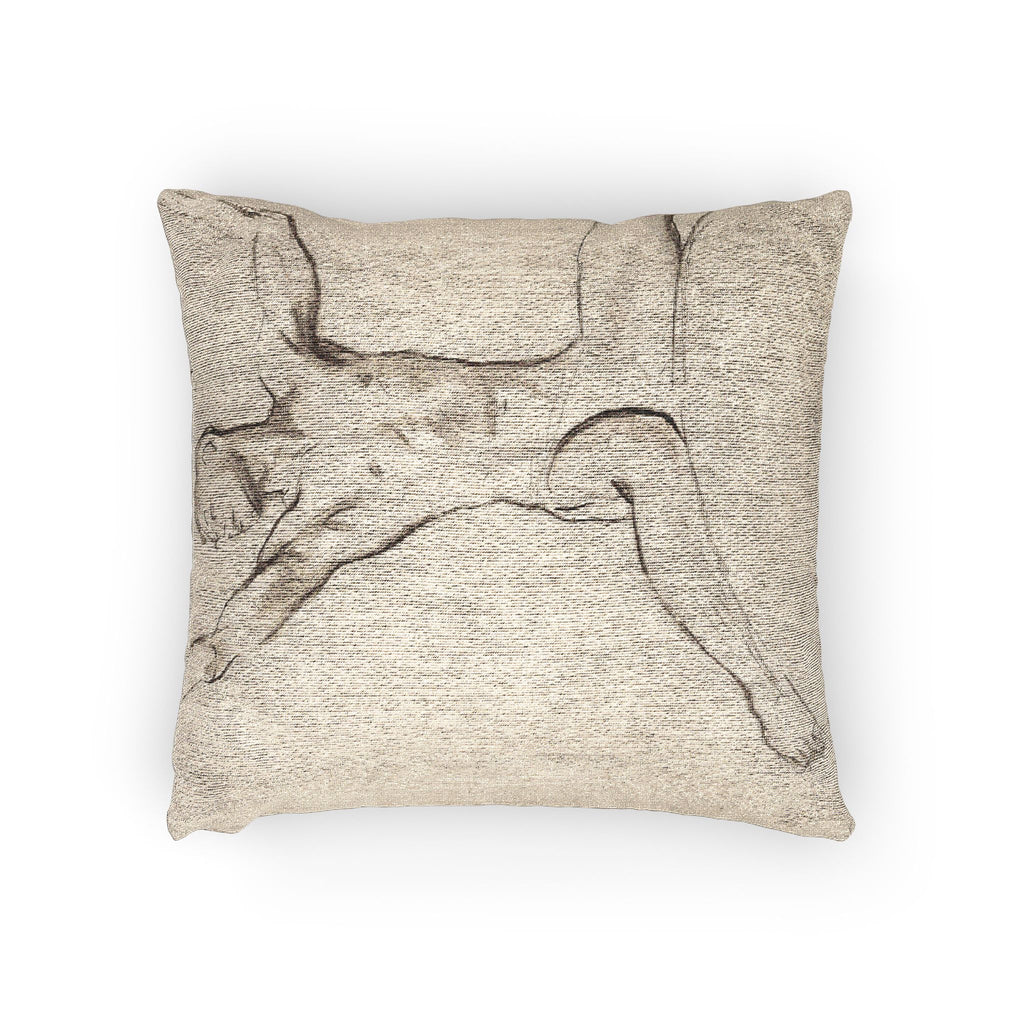 John Singer Sargent - Seated Male Nude, Arms Uplifted | Woven Pillow