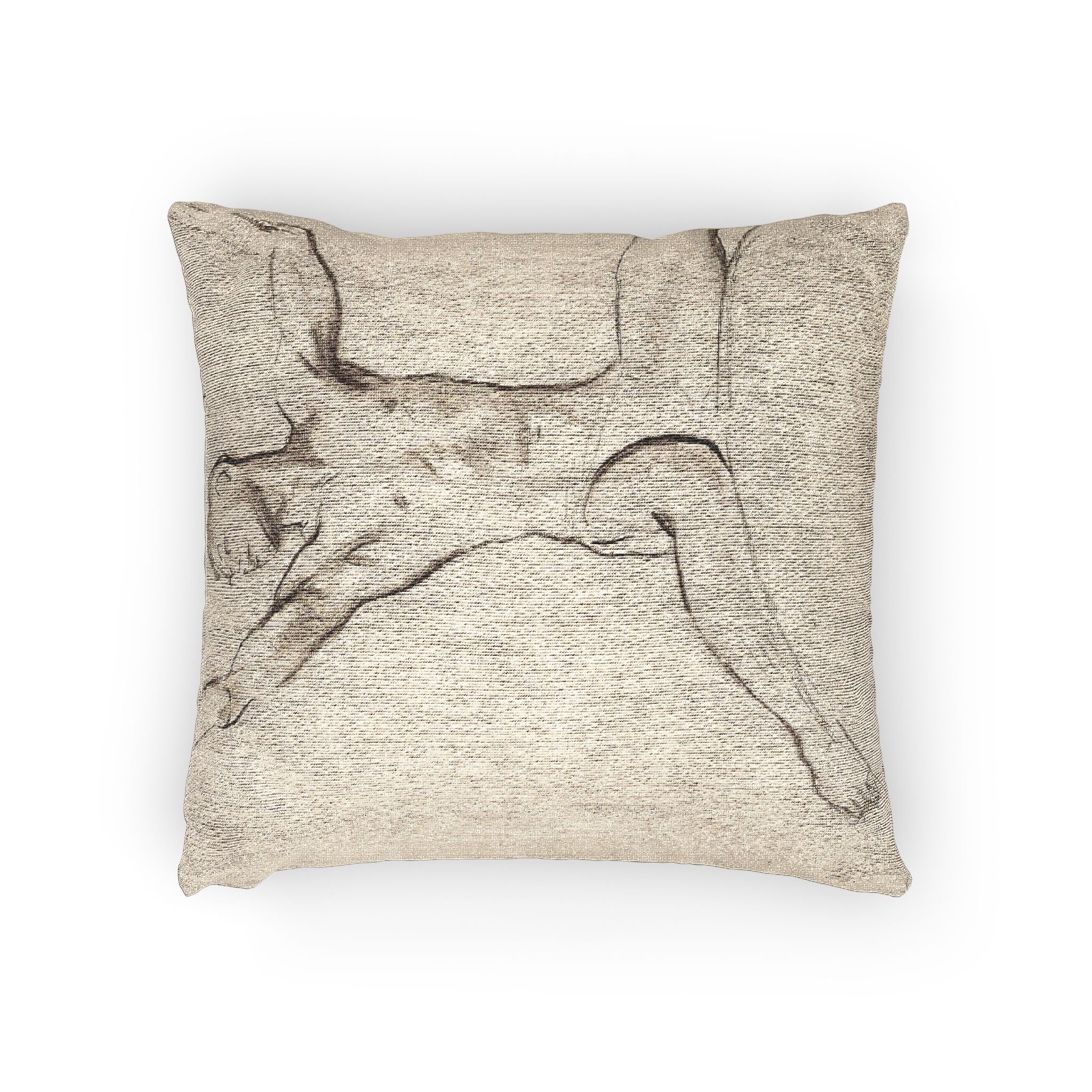 John Singer Sargent - Seated Male Nude, Arms Uplifted | Woven Pillow