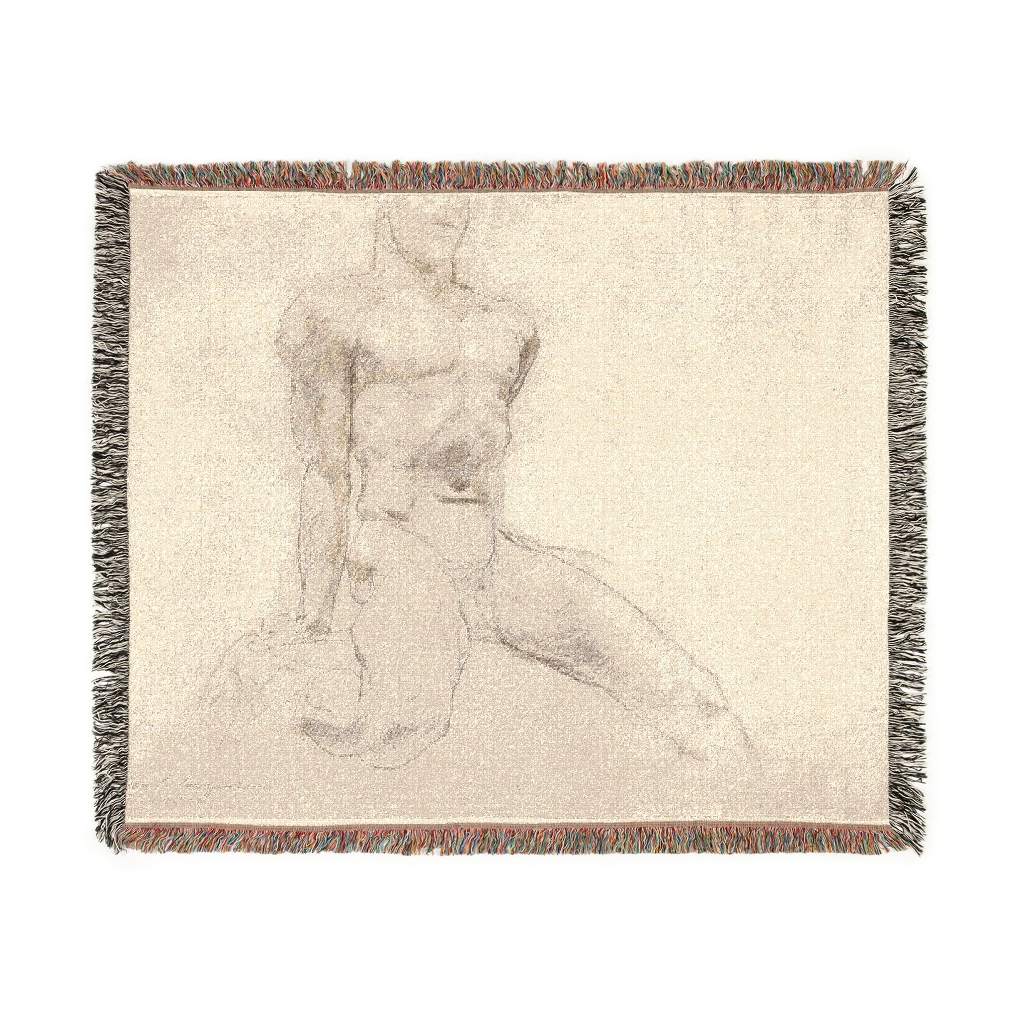 Seated Male Nude with Extended Leg John Singer Sargent Tapestry Blanket