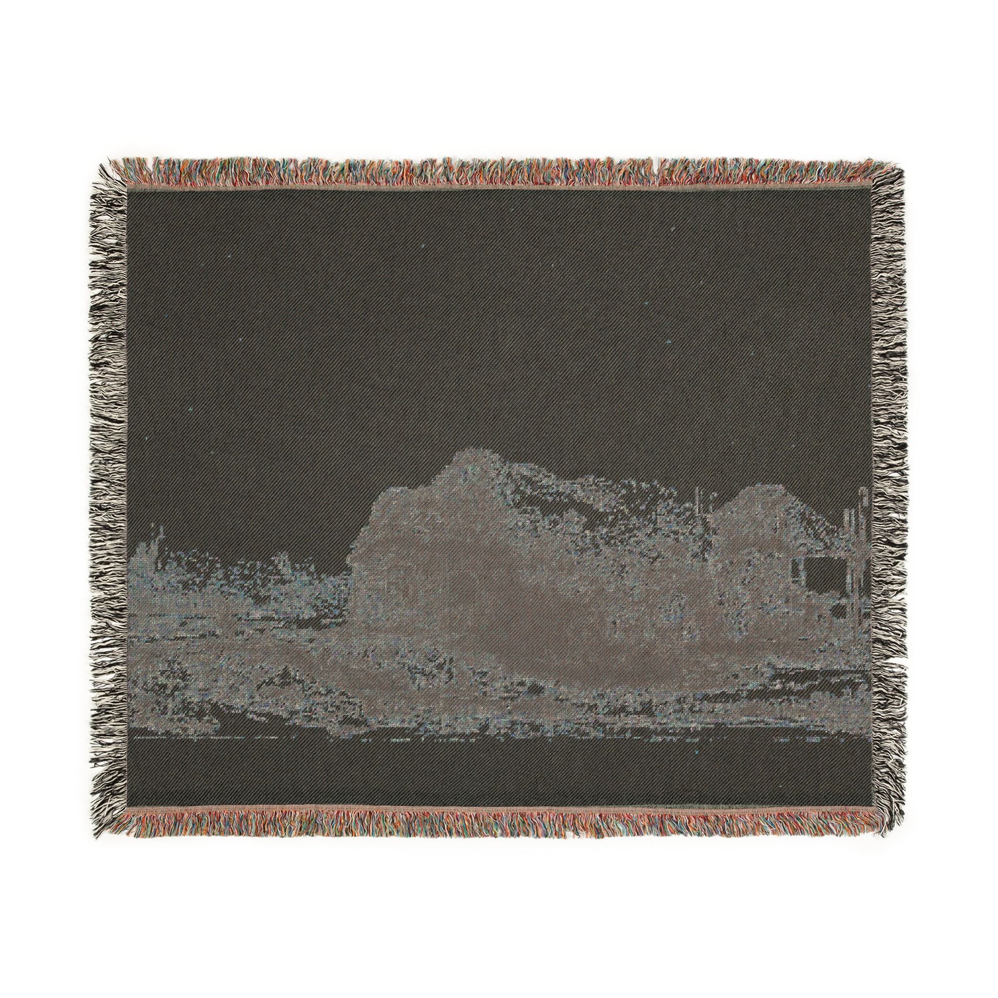 Rembrandt van Rijn - Landscape with Cottages and a Hay Barn Oblong | Woven Tapestry Blanket