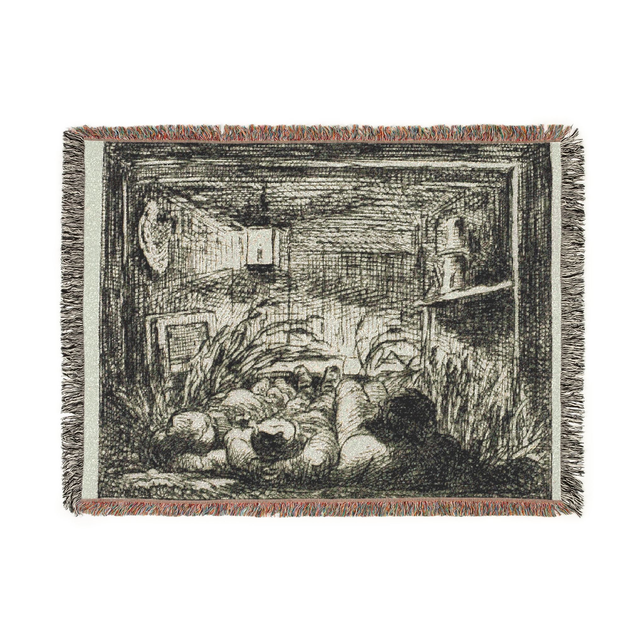 Charles François Daubigny - Bedding Down on the Boat (Night on the boat) | Woven Tapestry Blanket