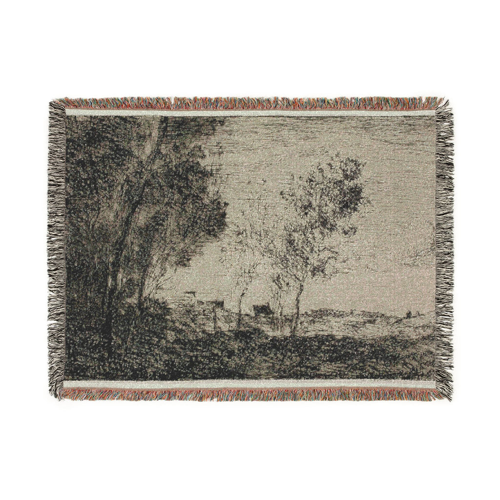 Jean Baptiste Camille Corot - In the Dunes Souvenir of the Woods of the Hague | Woven Tapestry Blanket
