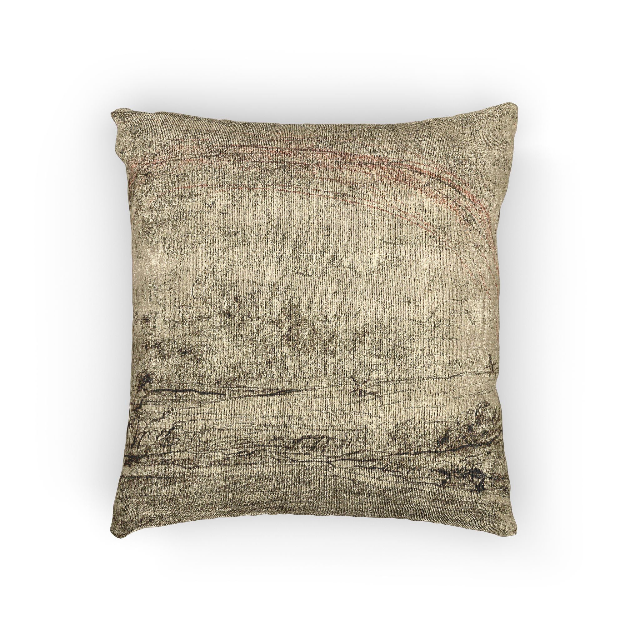 Charles François Daubigny - Landscape with a Rainbow | Woven Pillow