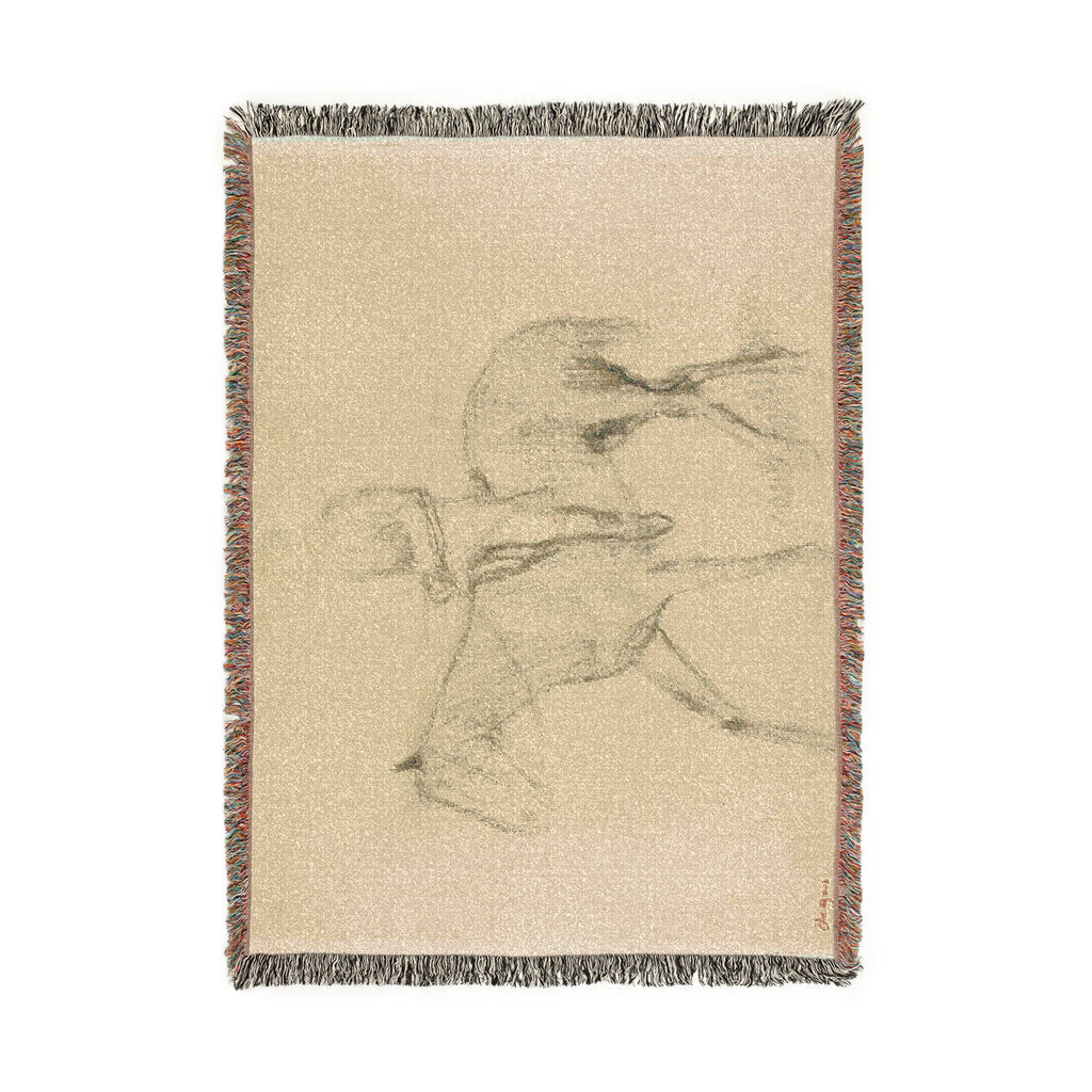 Hilaire Germain Edgar Degas - Horse and Rider | Woven Tapestry Blanket