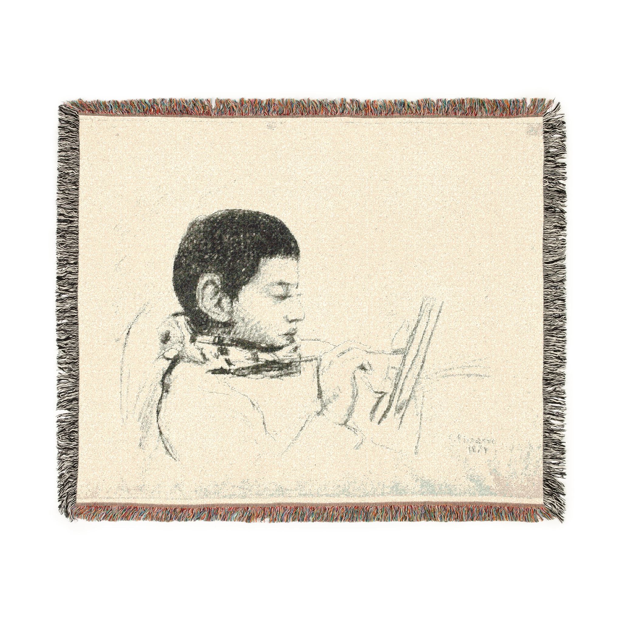 Camille Pissarro - Portrait Lucien Pissarro | Woven Tapestry Blanket