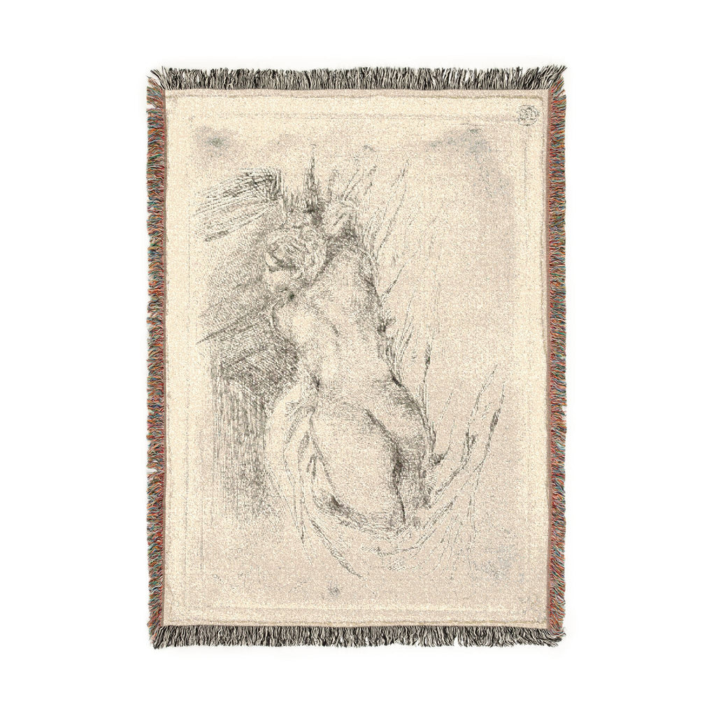Eugène Delacroix - Study of a Woman Seen from the Back | Woven Tapestry Blanket