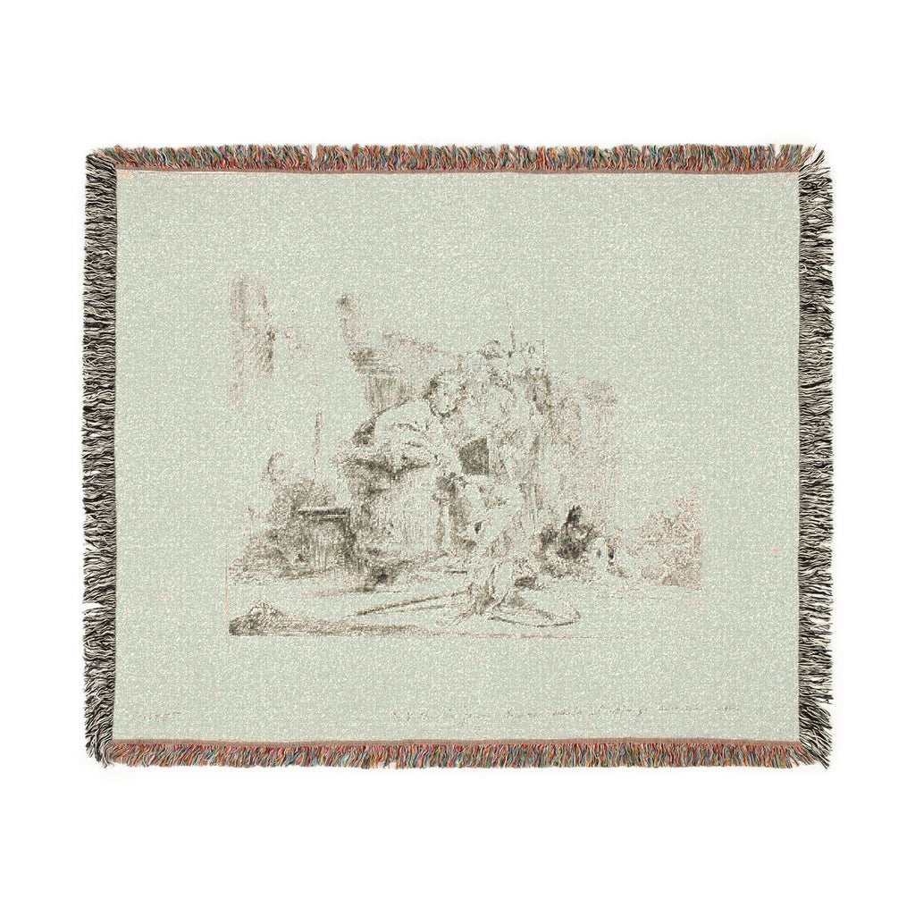 Giovanni Battista Tiepolo - Seated Youth Leaning Against an Urn, from Capricci | Woven Tapestry Blanket