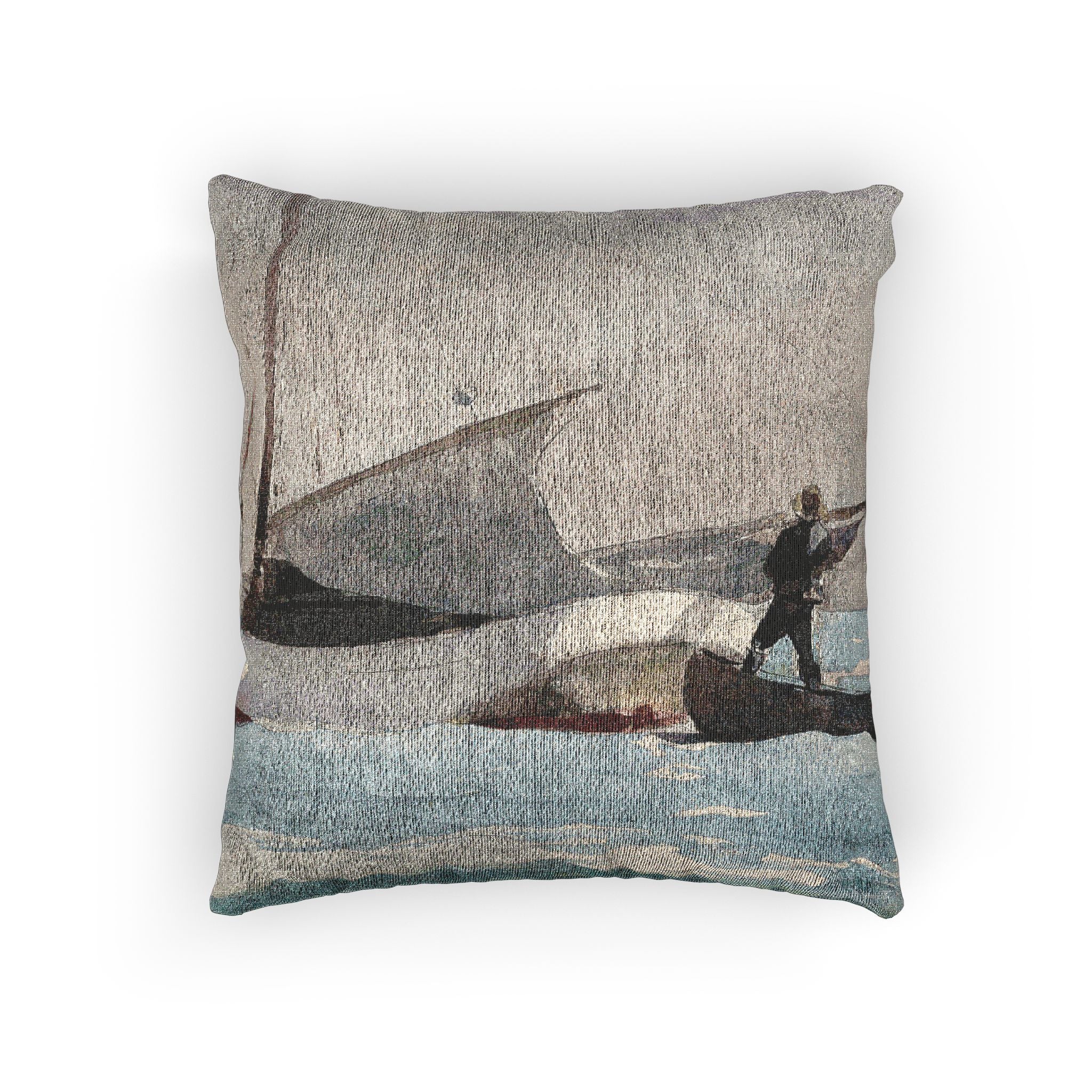 Winslow Homer - Stowing Sail | Woven Pillow