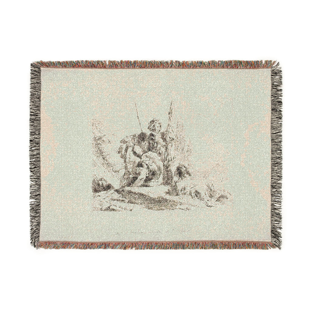 Giovanni Battista Tiepolo - Three Soldiers and a Boy, from Capricci | Woven Tapestry Blanket