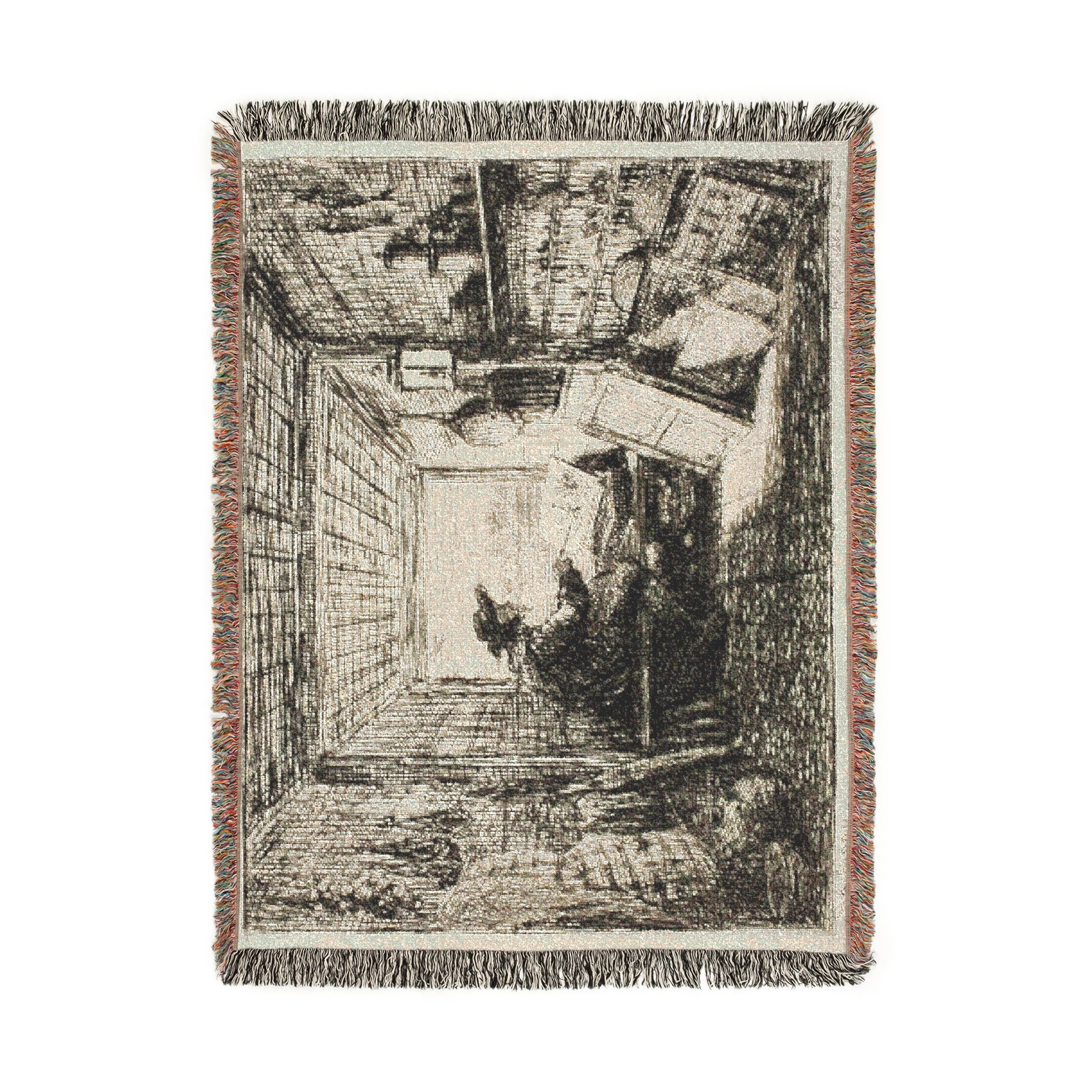 Charles François Daubigny - The Boat Studio, from The Boat Trip | Woven Tapestry Blanket