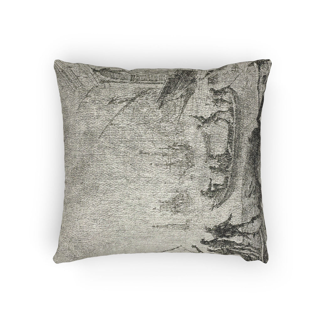Claude Lorrain - Harbor Scene with a Lighthouse | Woven Pillow