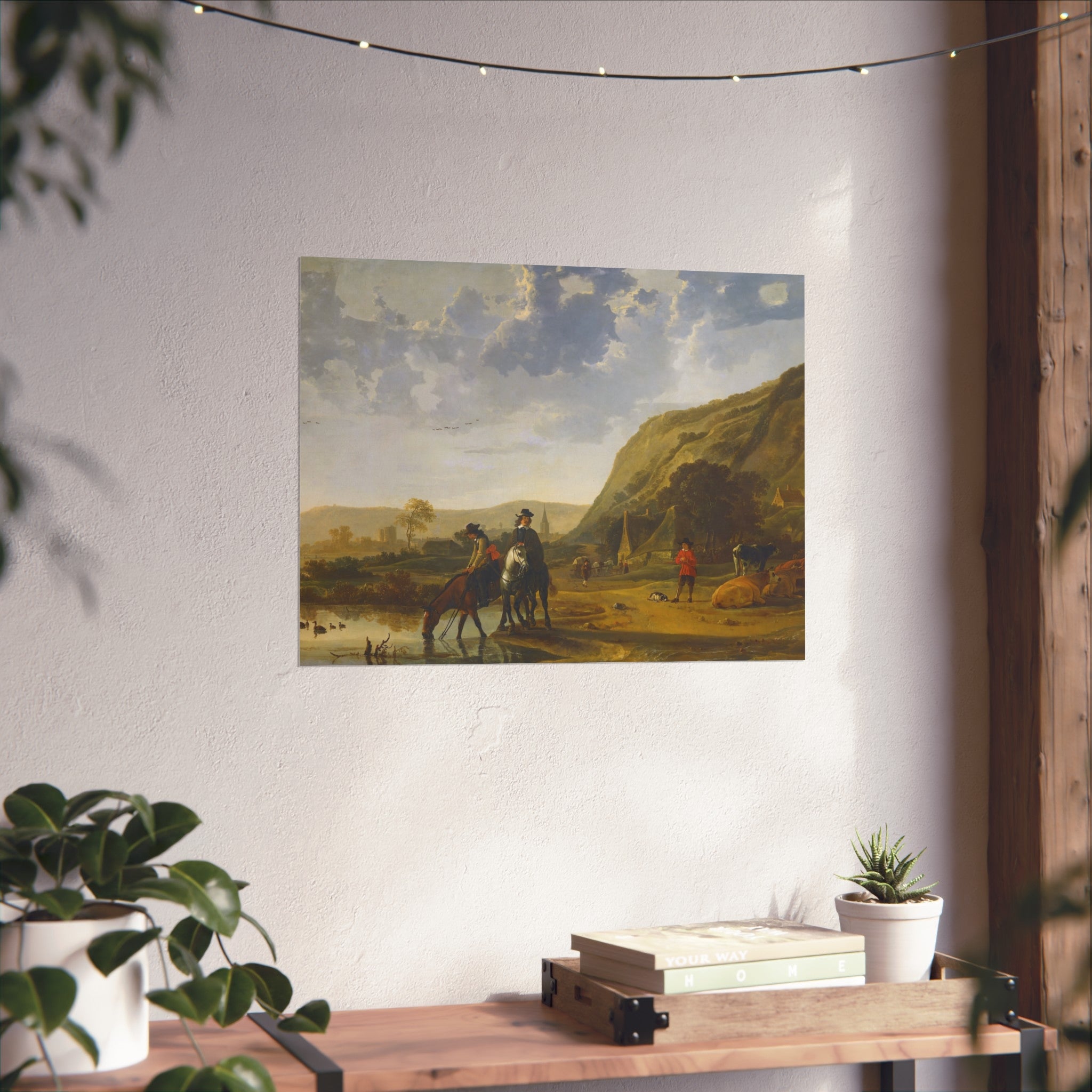 Aelbert Cuyp - Rivierlandschap met ruiters - Google Art Project | Fine Art Poster