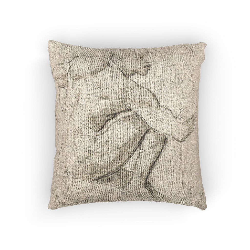 John Singer Sargent - Seated Male Nude | Woven Pillow