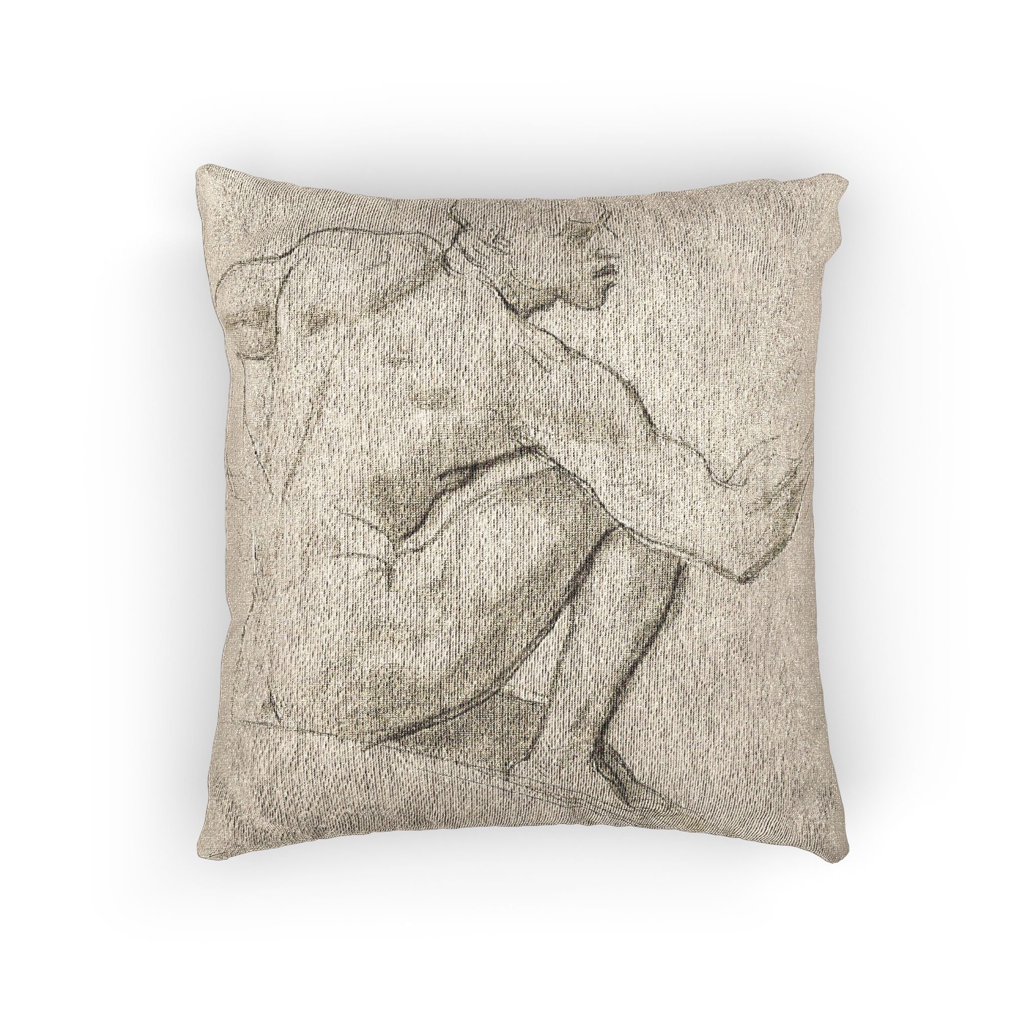 John Singer Sargent - Seated Male Nude | Woven Pillow
