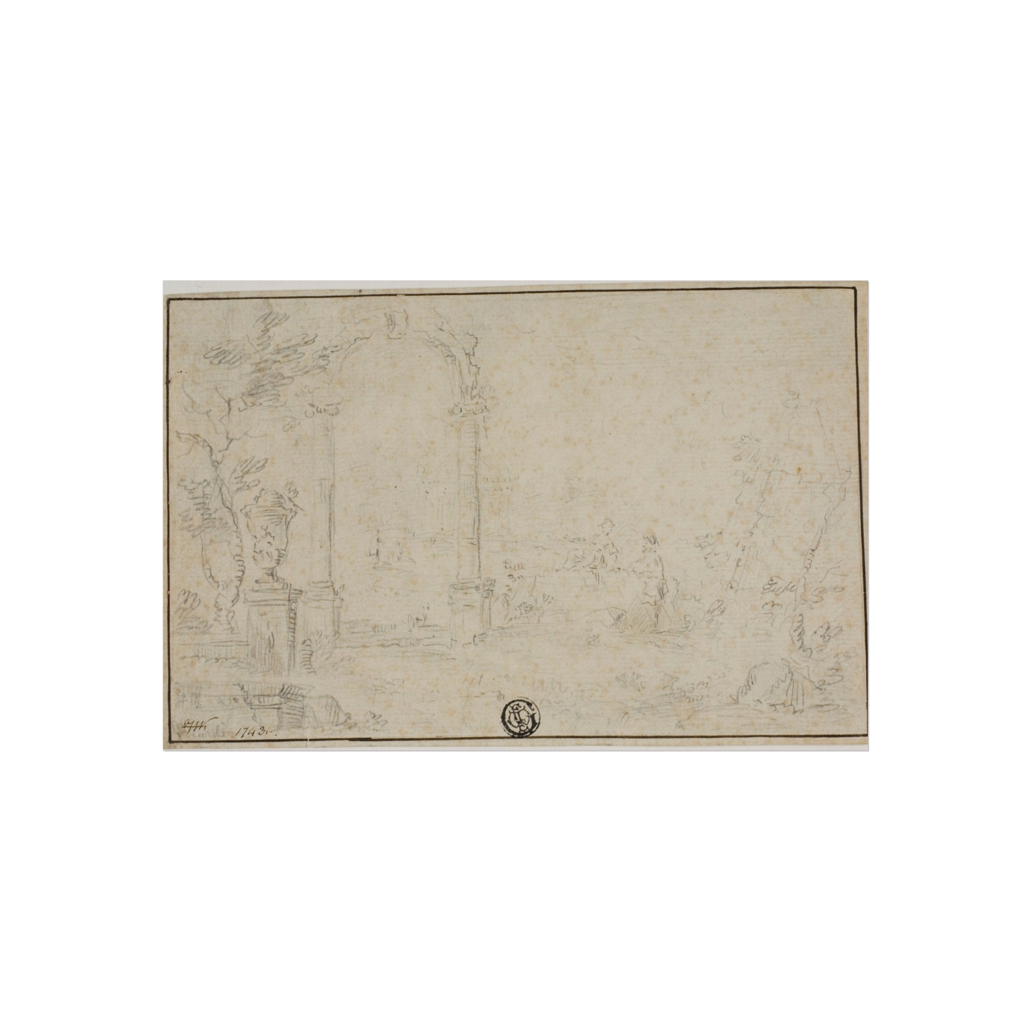 Style of Francesco Guardi - Ruins in a Park, Two Figures | Fine Art Poster