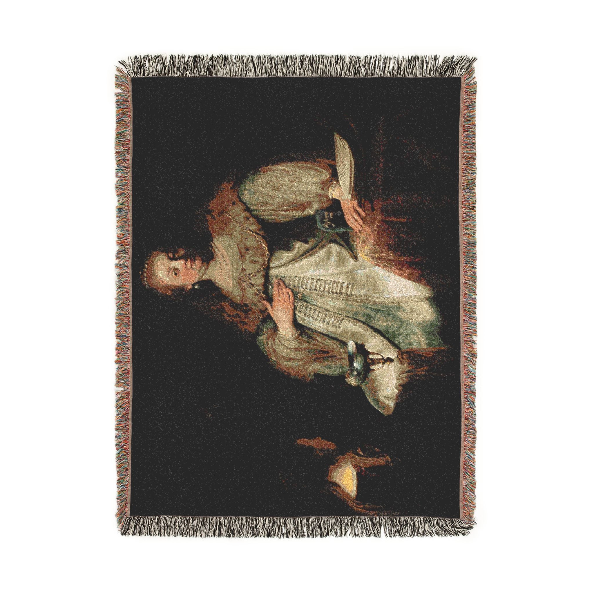 Judith at the Banquet of Holofernes (previously known as Artemisia), by Rembrandt, from Prado in Google Earth | Woven Tapestry Blanket