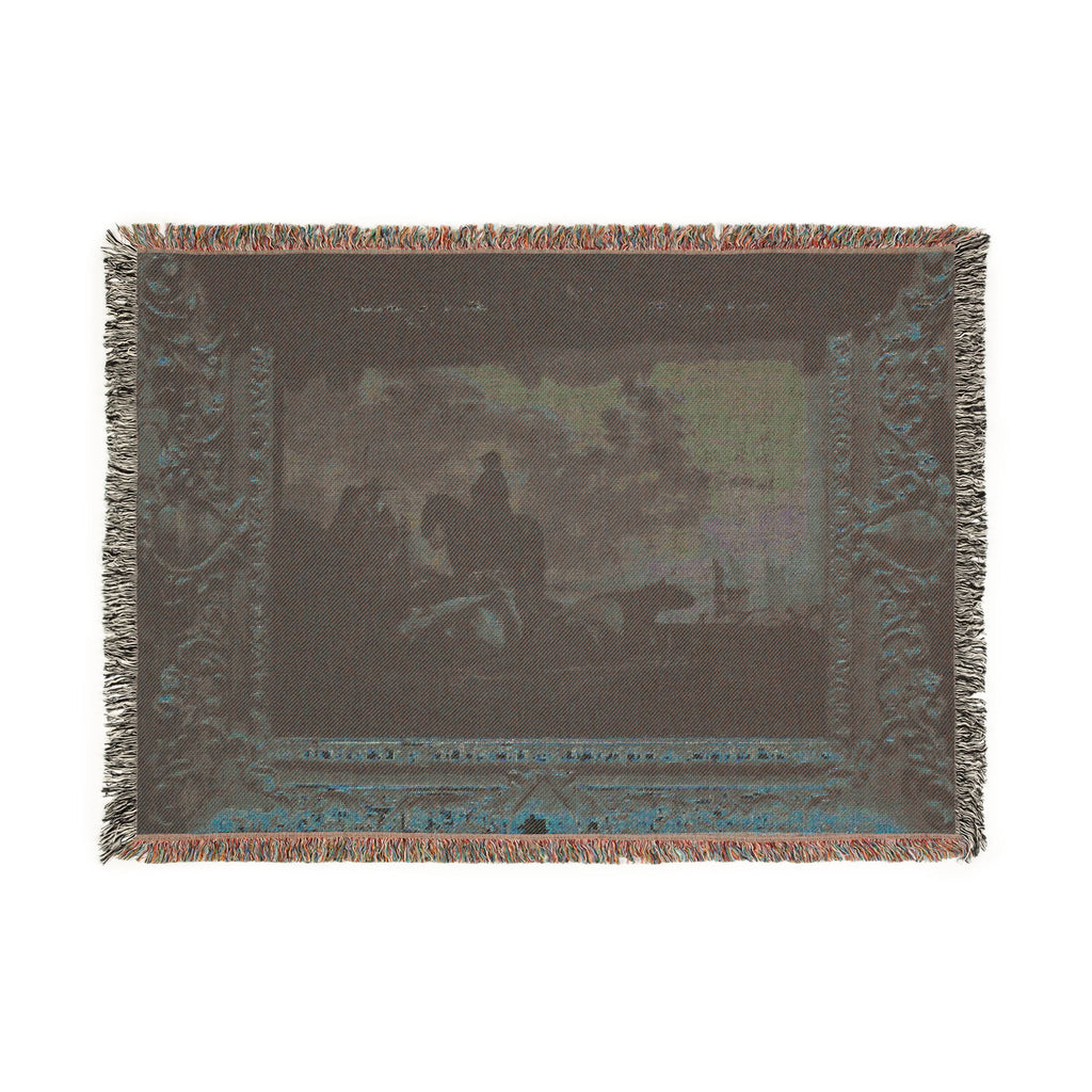 Den Haag - Mauritshuis - Aelbert Cuyp (1620-1691) - Peasants and Cattle by the River Merwede c. 1658-1660 | Woven Tapestry Blanket