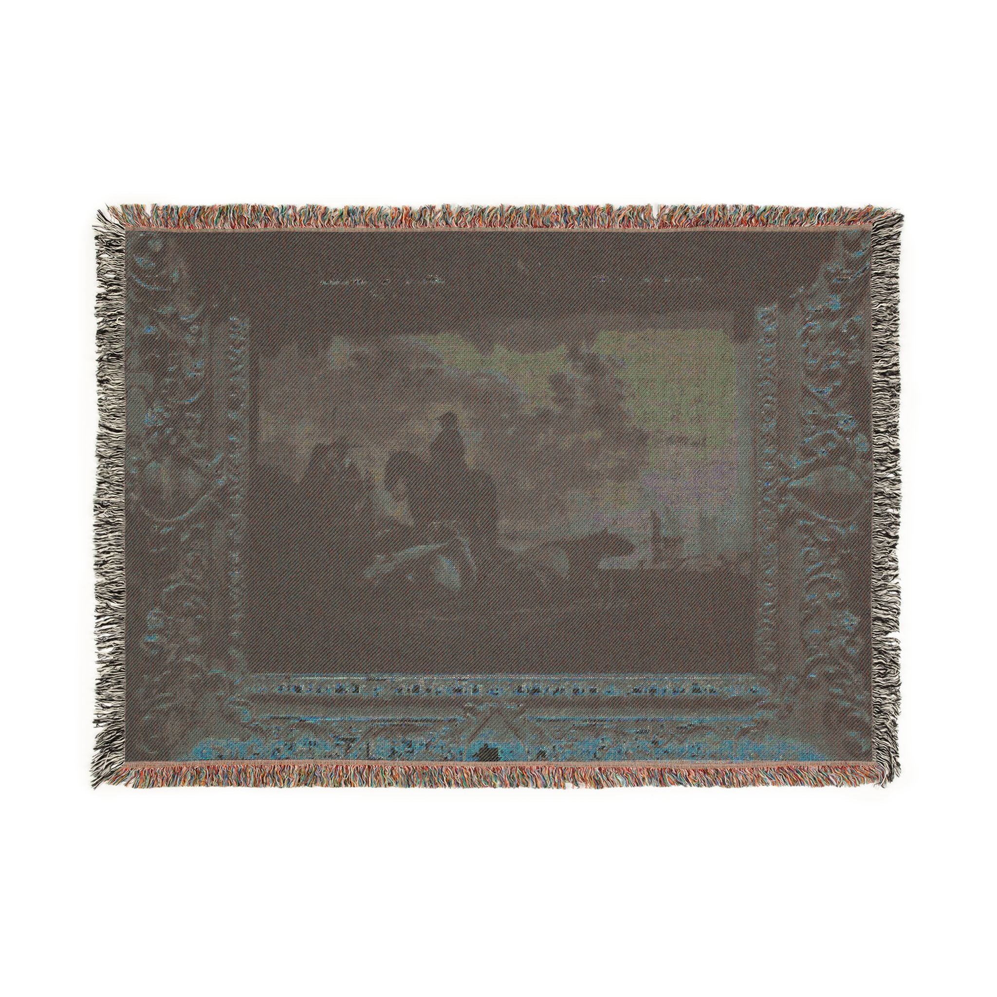 Den Haag - Mauritshuis - Aelbert Cuyp (1620-1691) - Peasants and Cattle by the River Merwede c. 1658-1660 | Woven Tapestry Blanket