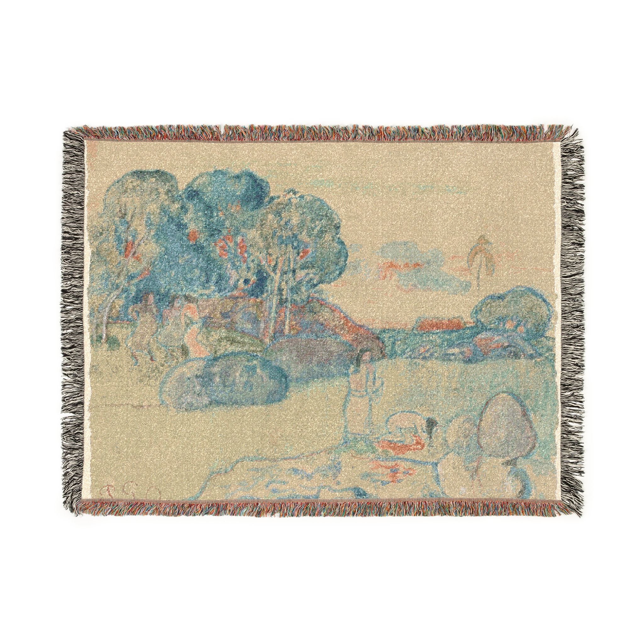 Paul Gauguin - Tahitian Landscape | Woven Tapestry Blanket