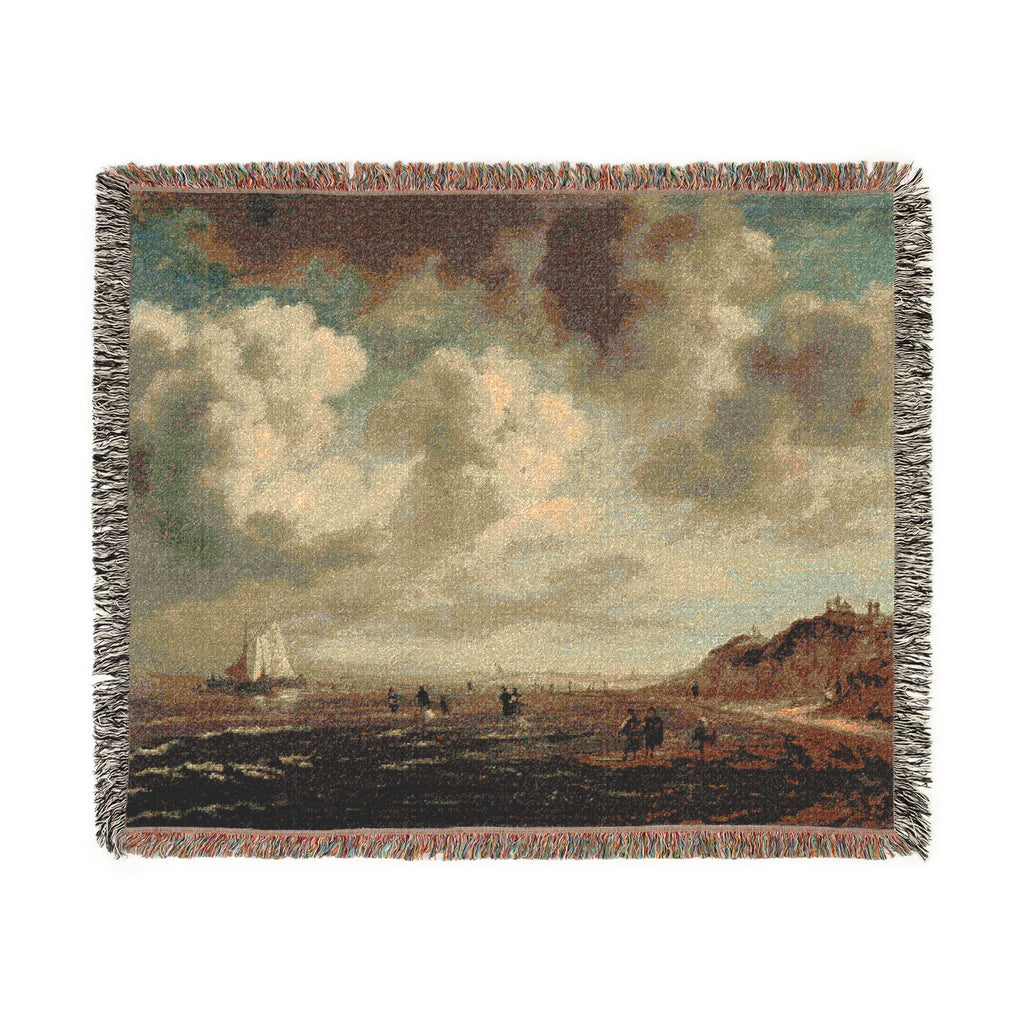 Naar Jacob van Ruisdael - Beach View - 154 - Mauritshuis | Woven Tapestry Blanket