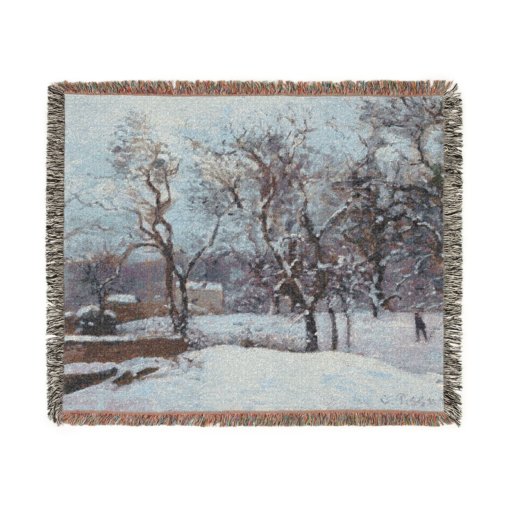 Snow at Louveciennes Camille Pissarro Tapestry Blanket