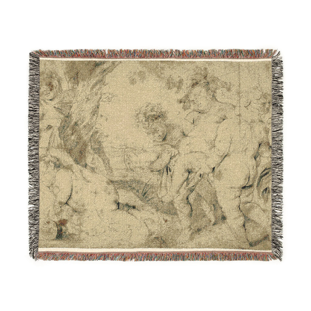Anthony van Dyck - Young Bacchus and Companions | Woven Tapestry Blanket