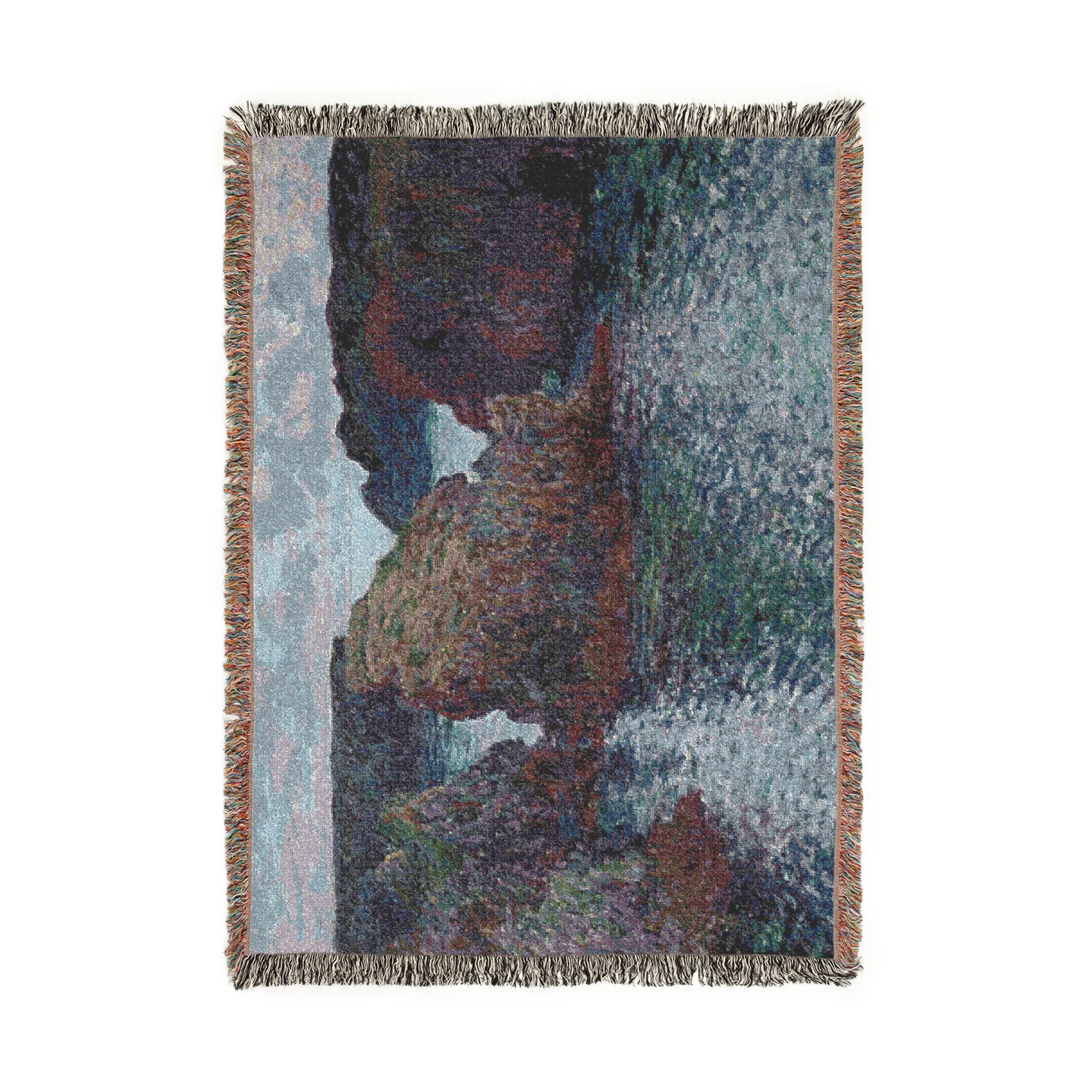 Claude Monet - Rocks at Port-Goulphar, Belle-Île | Woven Tapestry Blanket