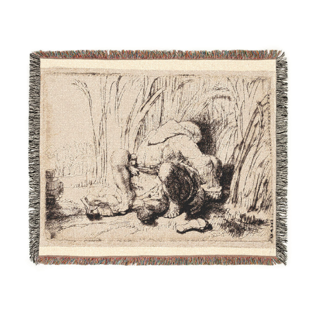 Rembrandt van Rijn - The Monk in the Cornfield | Woven Tapestry Blanket