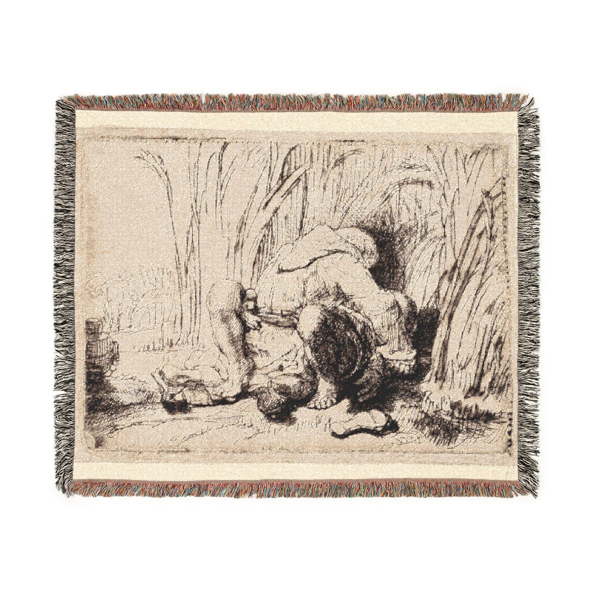 Rembrandt van Rijn - The Monk in the Cornfield | Woven Tapestry Blanket