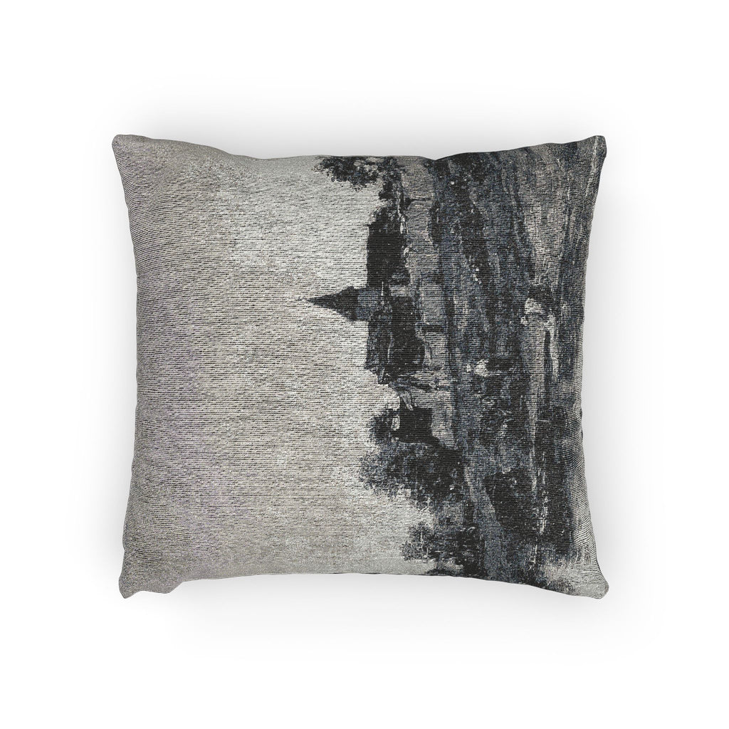Charles François Daubigny - On the Bank of the Seine at Portejoie | Woven Pillow