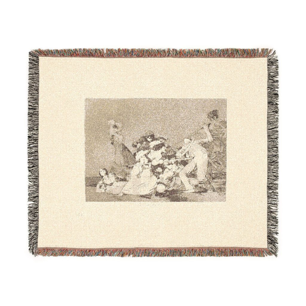 Francisco José de Goya y Lucientes - And they are like wild beasts, plate five from The Disasters of War | Woven Tapestry Blanket