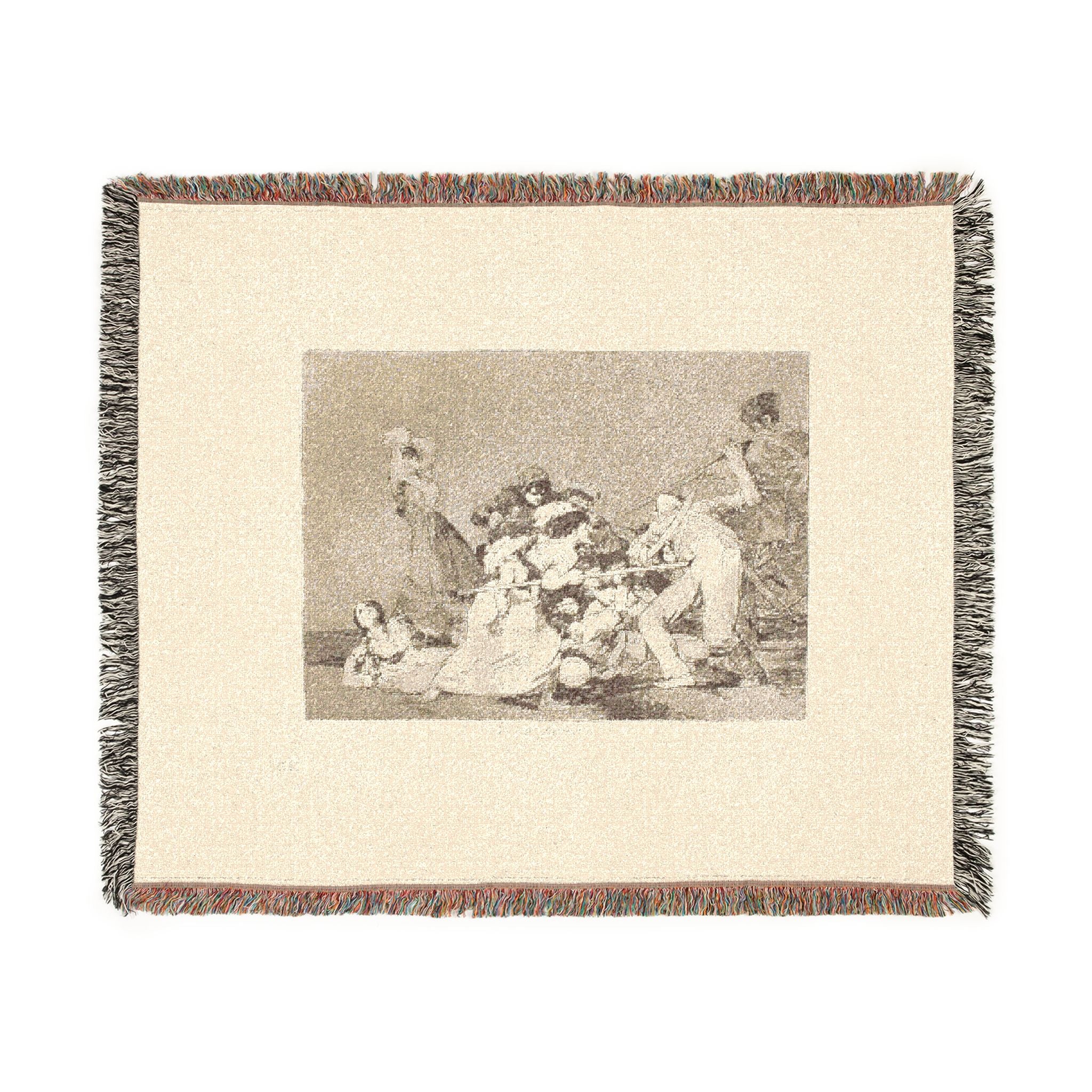 Francisco José de Goya y Lucientes - And they are like wild beasts, plate five from The Disasters of War | Woven Tapestry Blanket