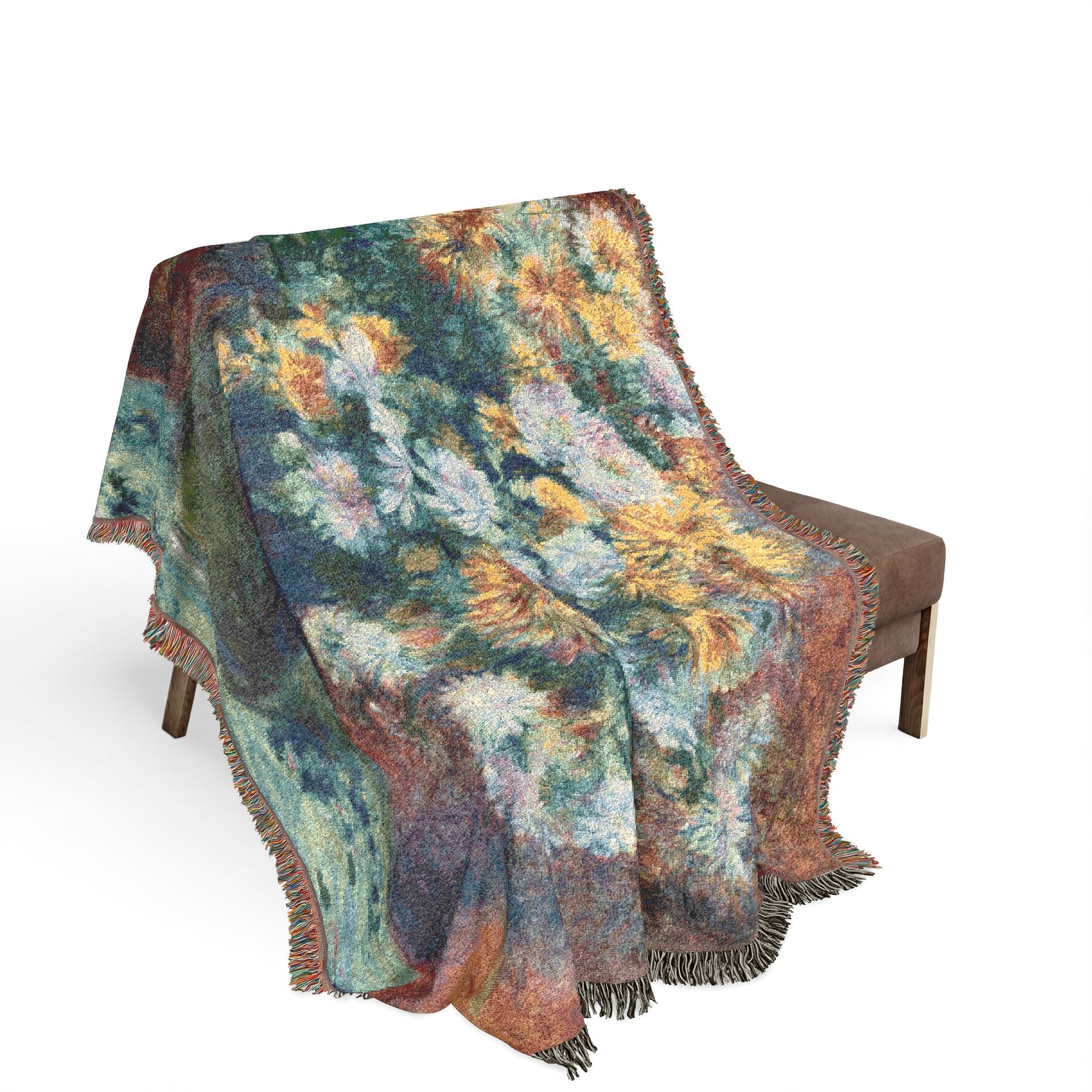 Chrysanthemums Pierre-Auguste Renoir Tapestry Blanket