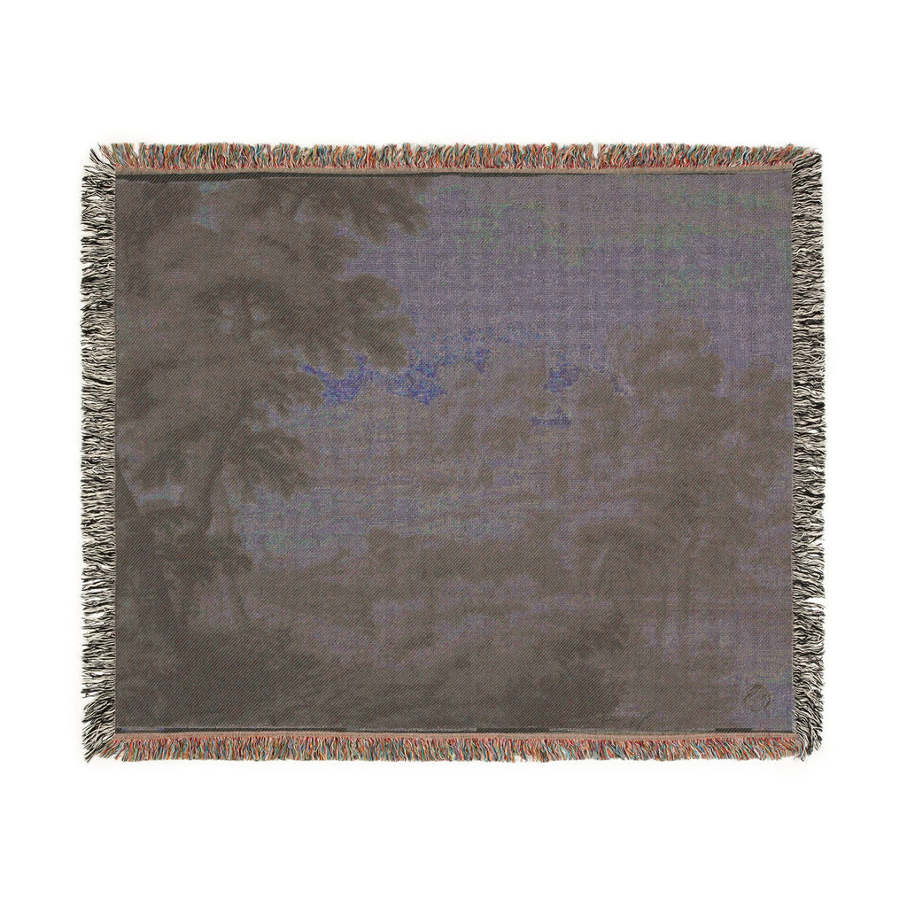 School of Nicolas Poussin - Italianate Landscape with Castle, Trees and Water in Foreground | Woven Tapestry Blanket