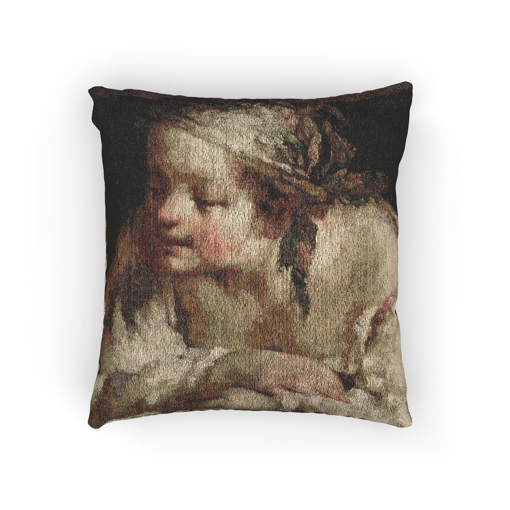 Jean François Millet - Young Woman | Woven Pillow