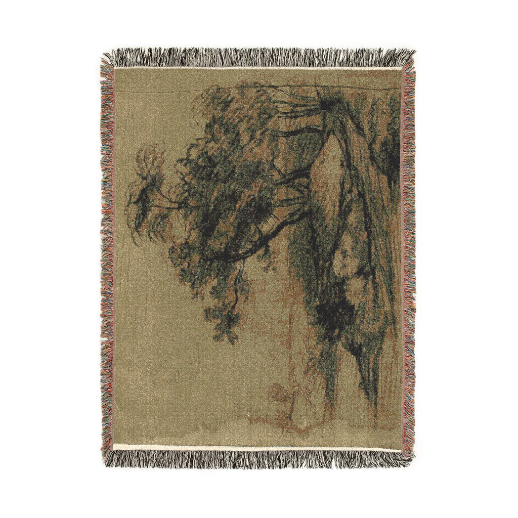 John Constable - River Bank with Trees (recto); Herd of Cattle Beneath Trees, with Inset Sketch of Landscape (verso) | Woven Tapestry Blanket