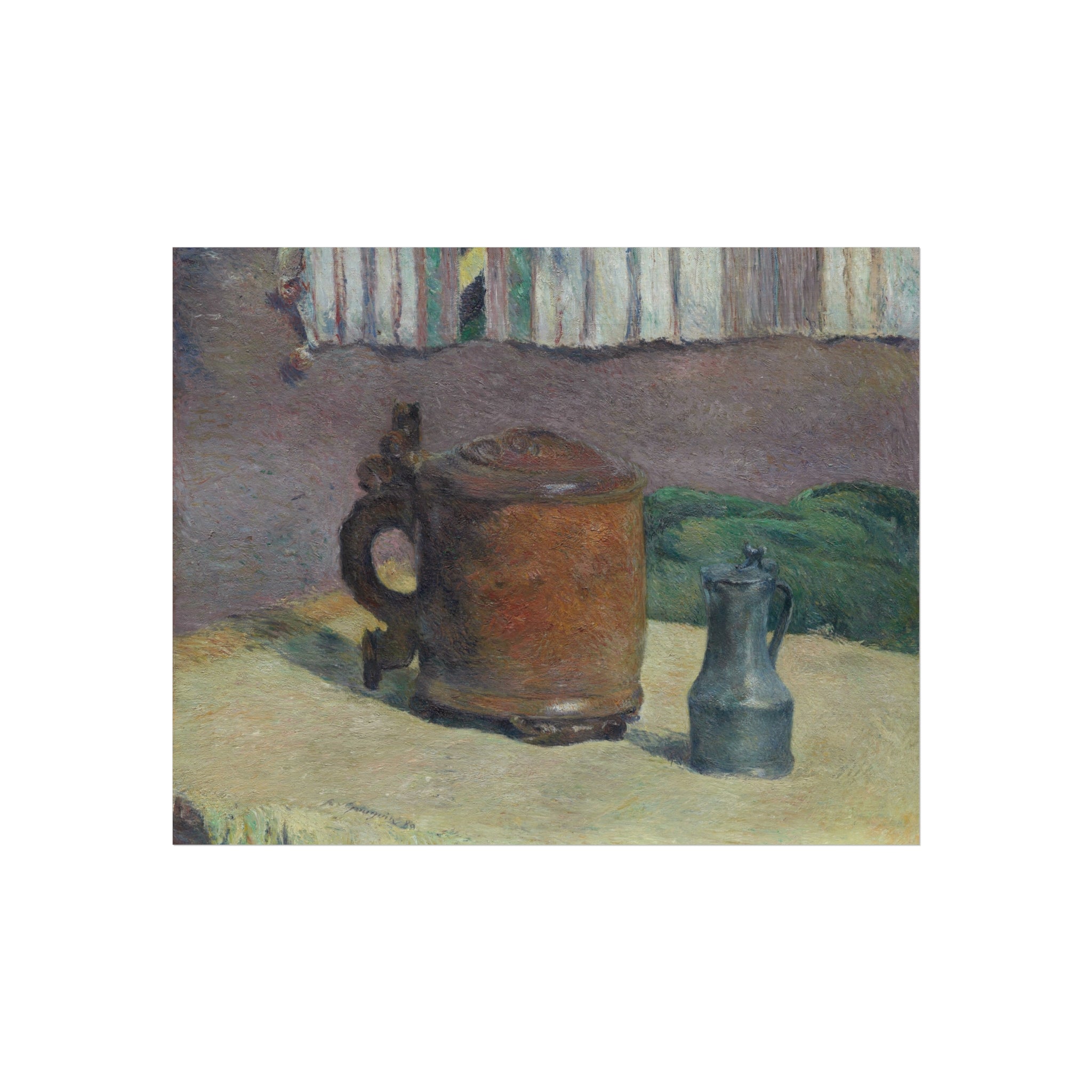 Paul Gauguin - Still Life: Wood Tankard and Metal Pitcher | Fine Art Poster