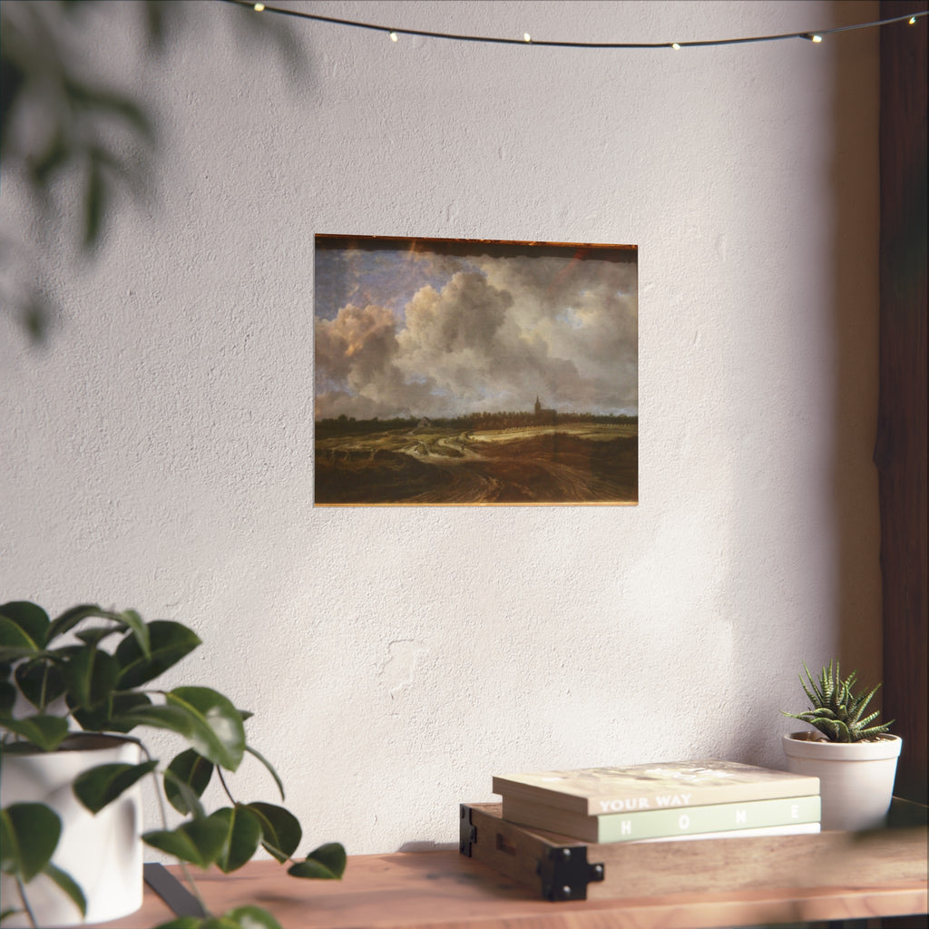 Dresden, Gemäldegalerie Alte Meister, Jacob van Ruisdael, ein Walddorf hinter Dünen | Fine Art Poster