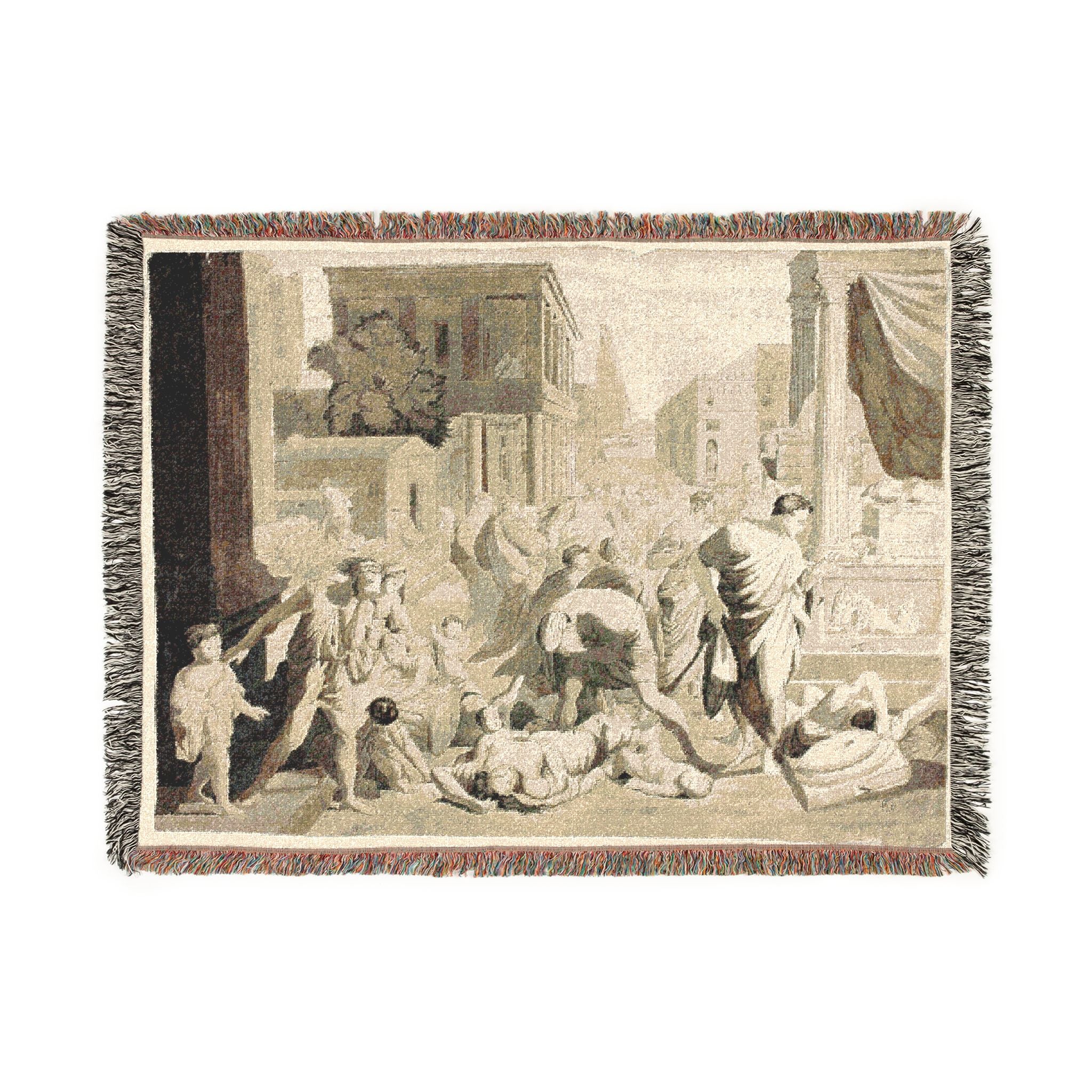 Nicolas Poussin - Plague of Ashdod | Woven Tapestry Blanket
