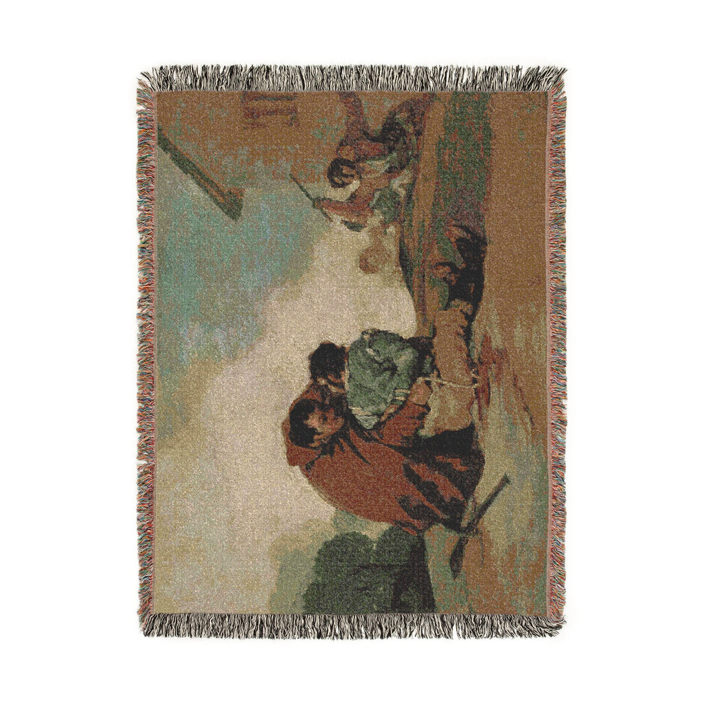 Francisco José de Goya y Lucientes - Friar Pedro Binds El Maragato with a Rope | Woven Tapestry Blanket