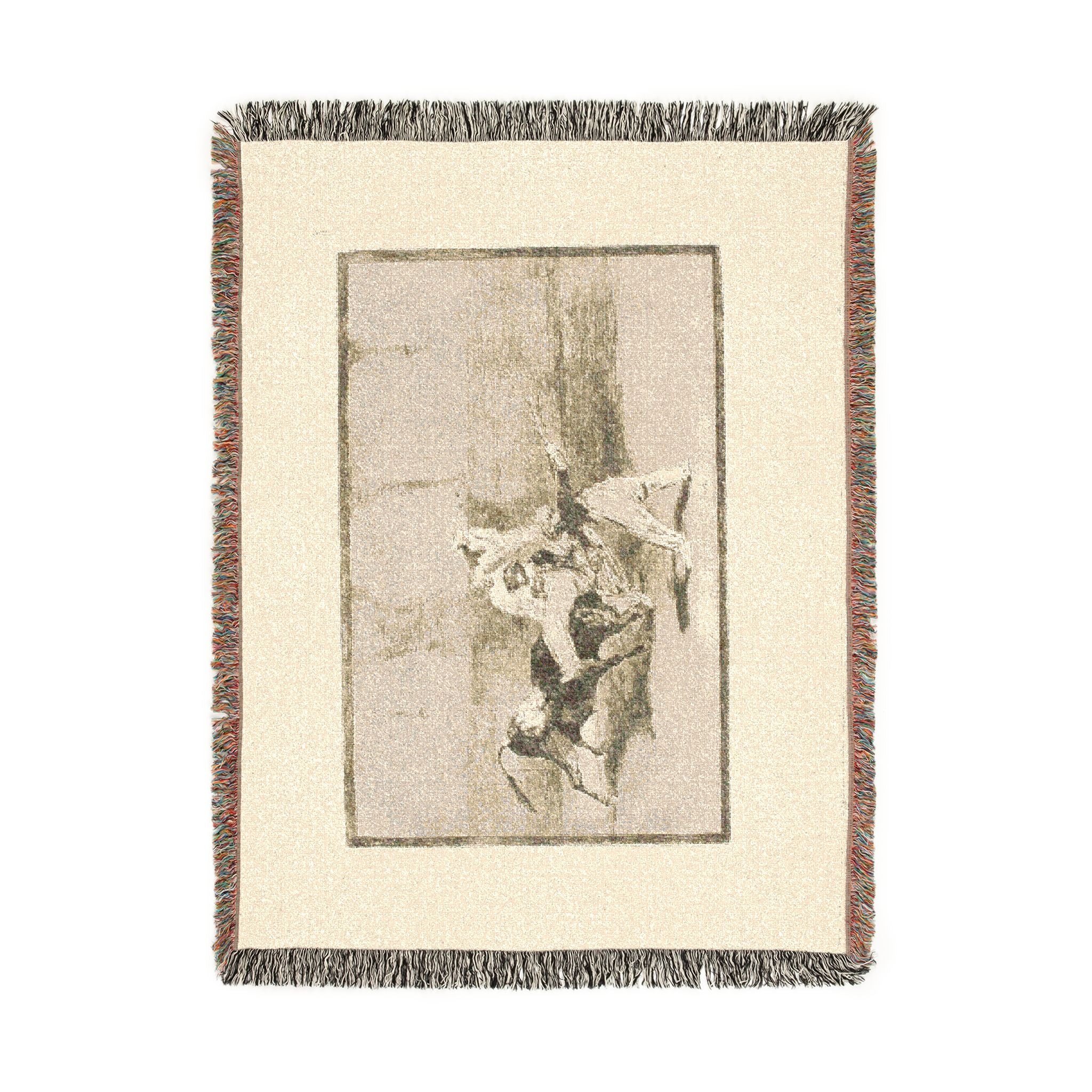 Francisco José de Goya y Lucientes - A Moor Caught by the Bull in the Ring, plate 8 from The Art of Bullfighting | Woven Tapestry Blanket