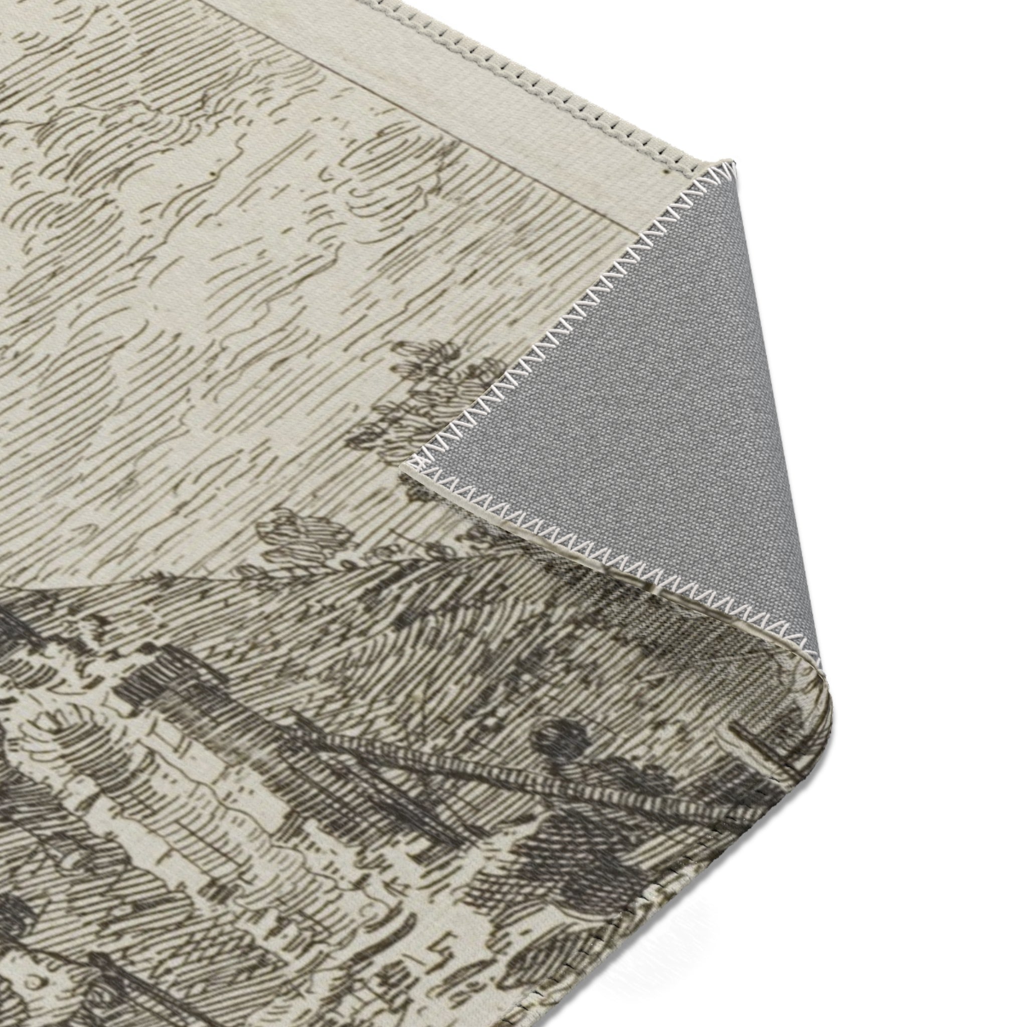 Canaletto - Landscape with the Pilgrim at Prayer, from Vedute | Area Rug