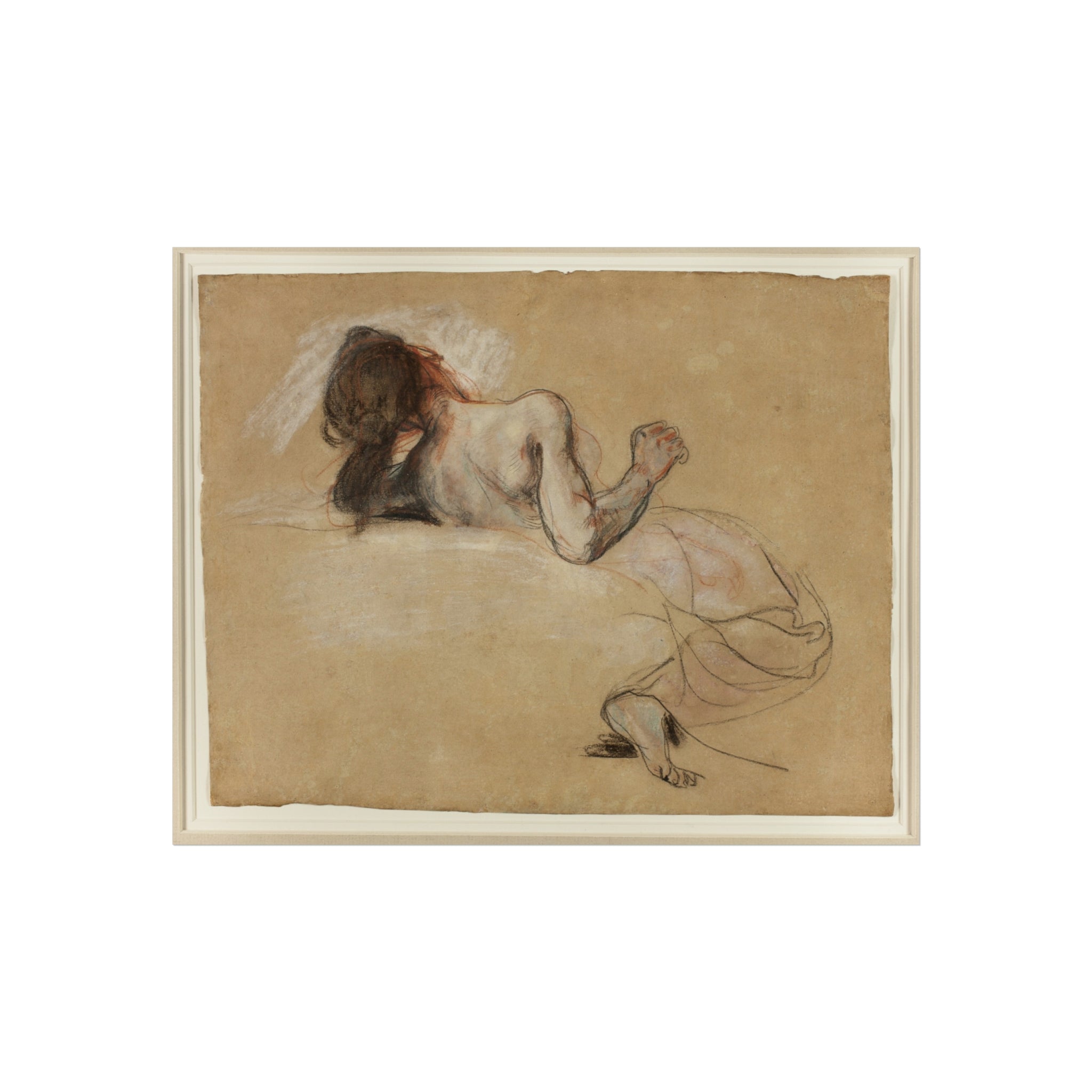Crouching Woman Eugène Delacroix Fine Art Poster